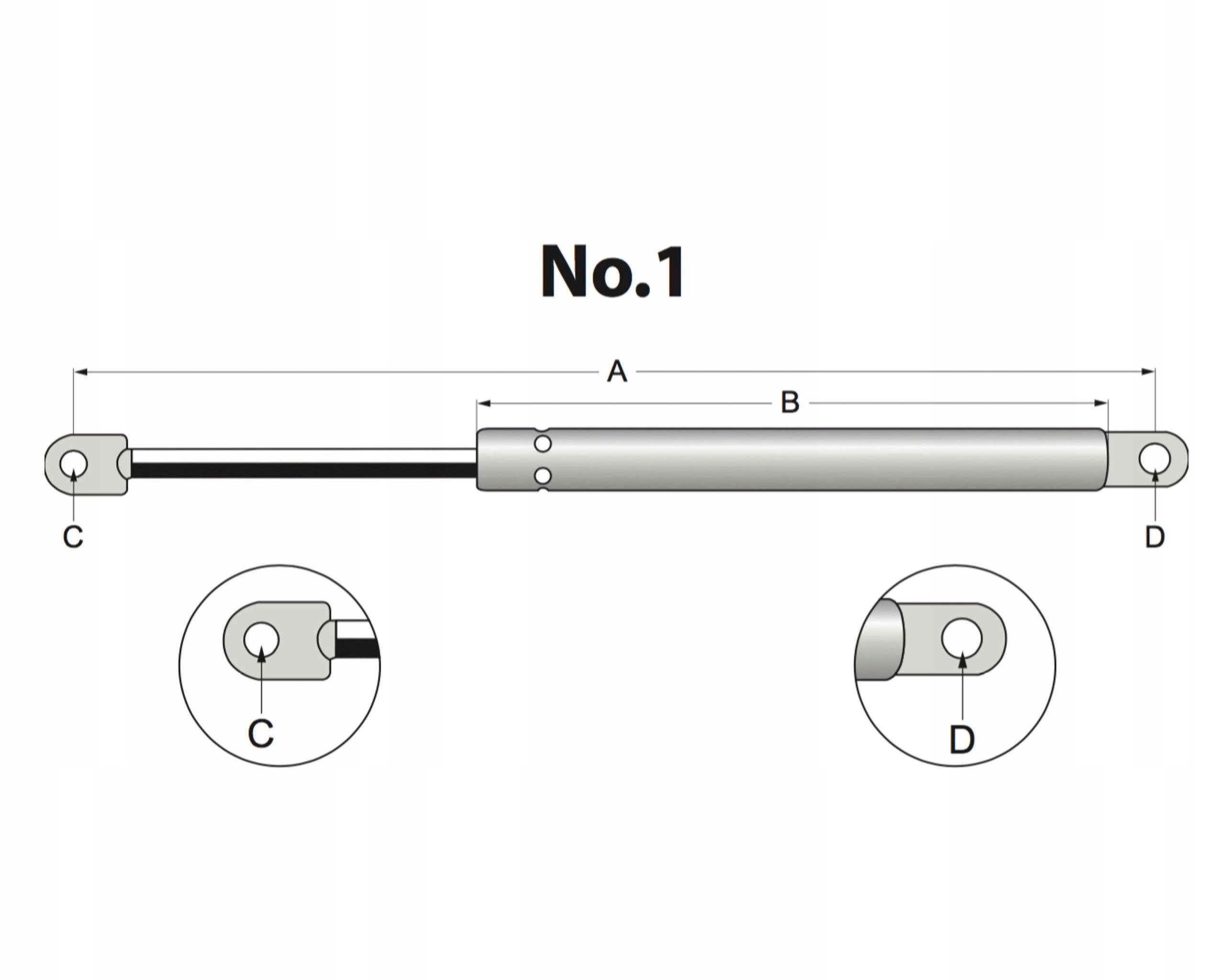 pohon plynového tlumiče A=255 S=90 F=400N