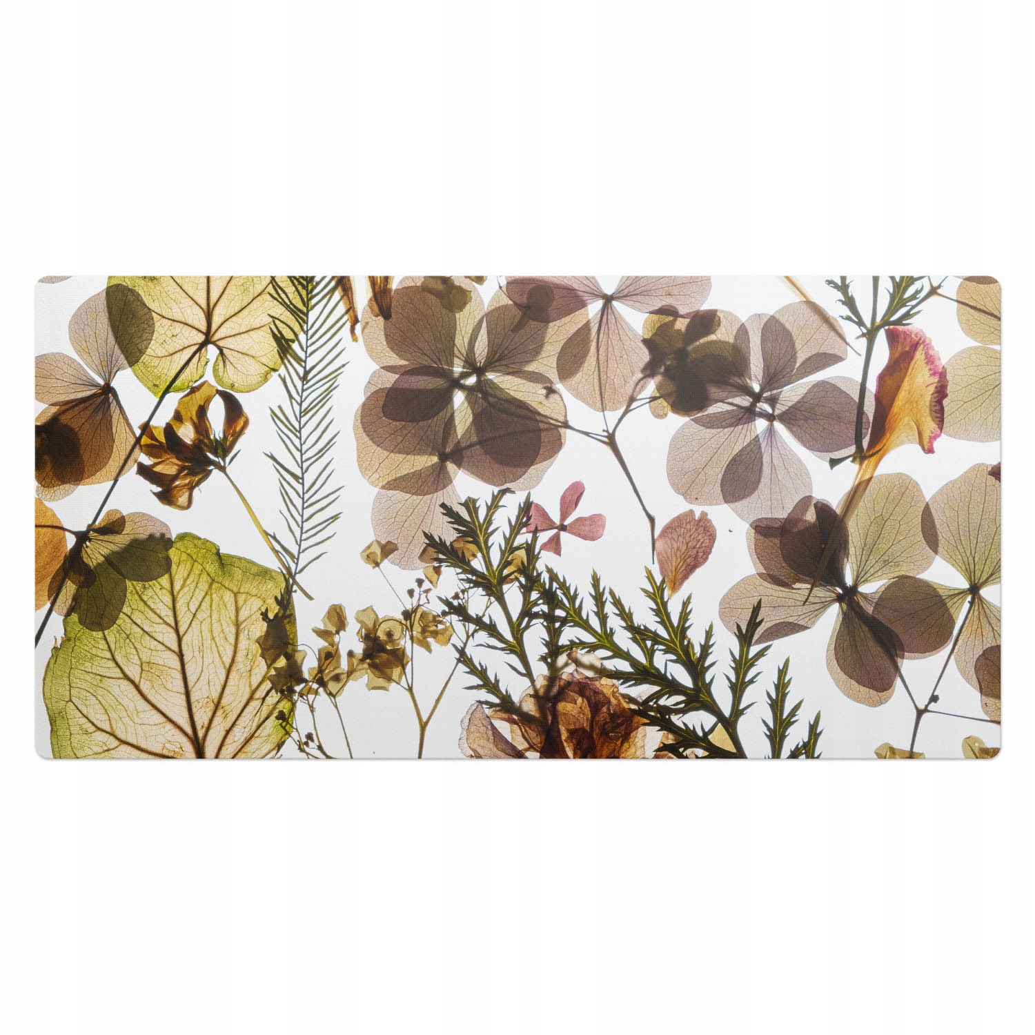 Stylová vinylová podložka pod počítač Vzor sušených květin a listů 100 x 50 cm