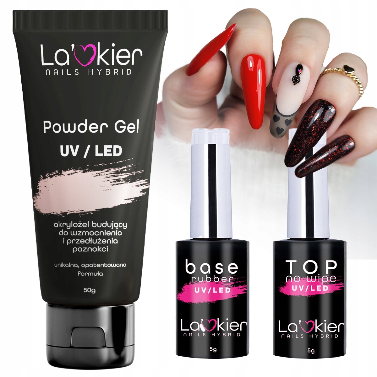 

Zestaw Akrylożel LaKier 50ml baza top
