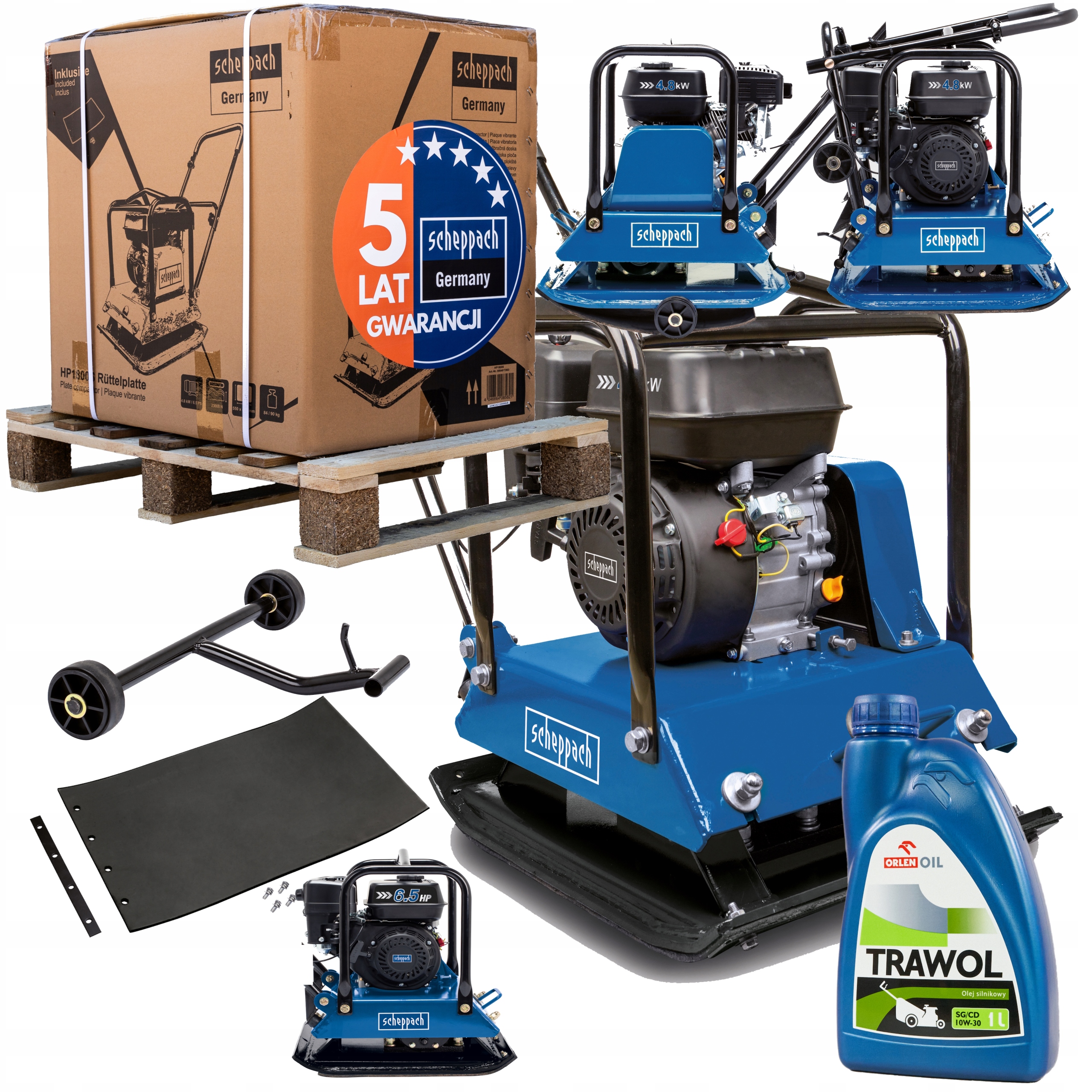 Zagęszczarka Płytowa Spalinowa do Gruntu Ubijak 102 Kg Scheppach HP2200S