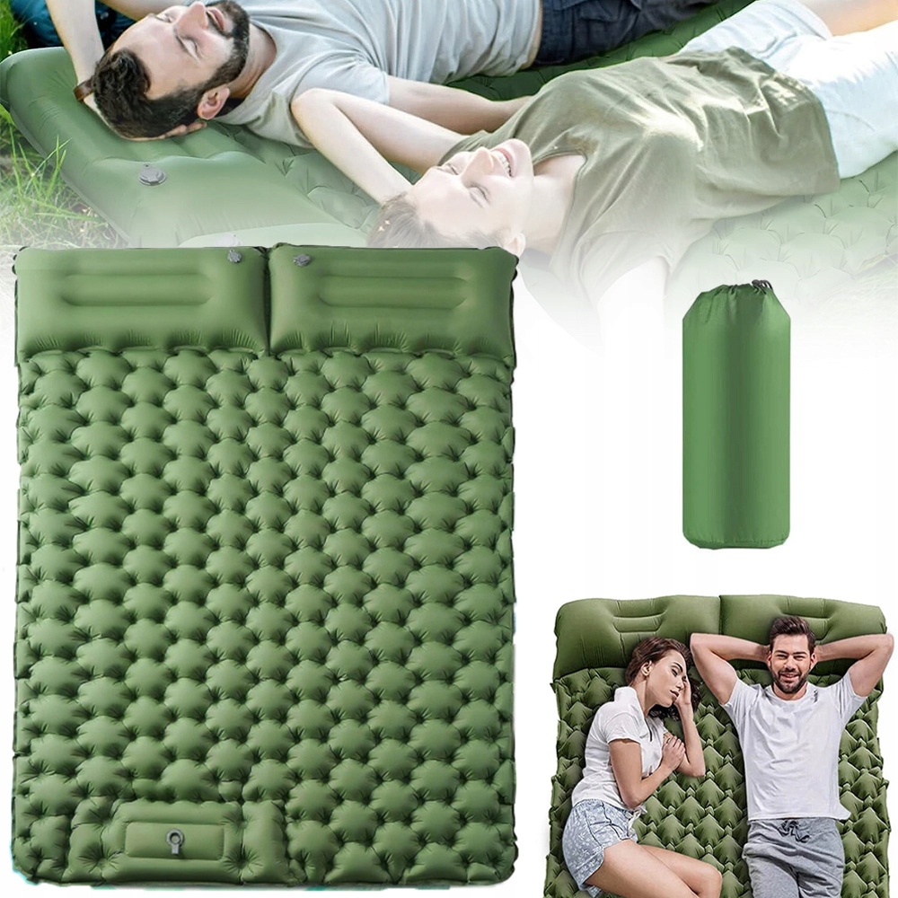 Dvoumístná Kempingová Samonafukovací Karimatka 196*125 CM Lehká S Polštářem