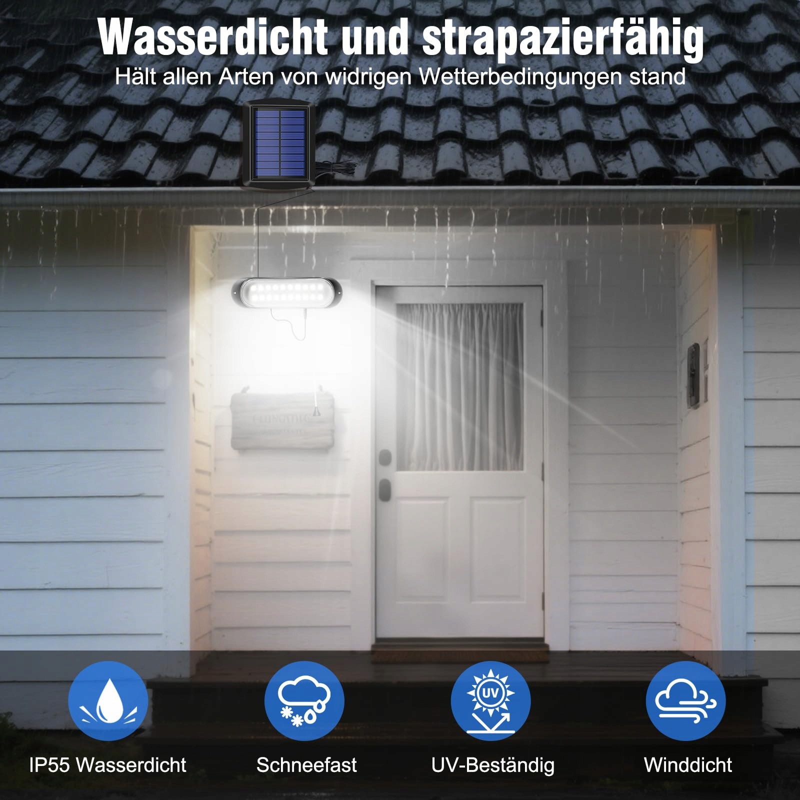CHUNHEE Solarna Lampa Zewnętrzna IP65 Wodoodporna 20LED do Ogrodu Tarasu — miniatura 3