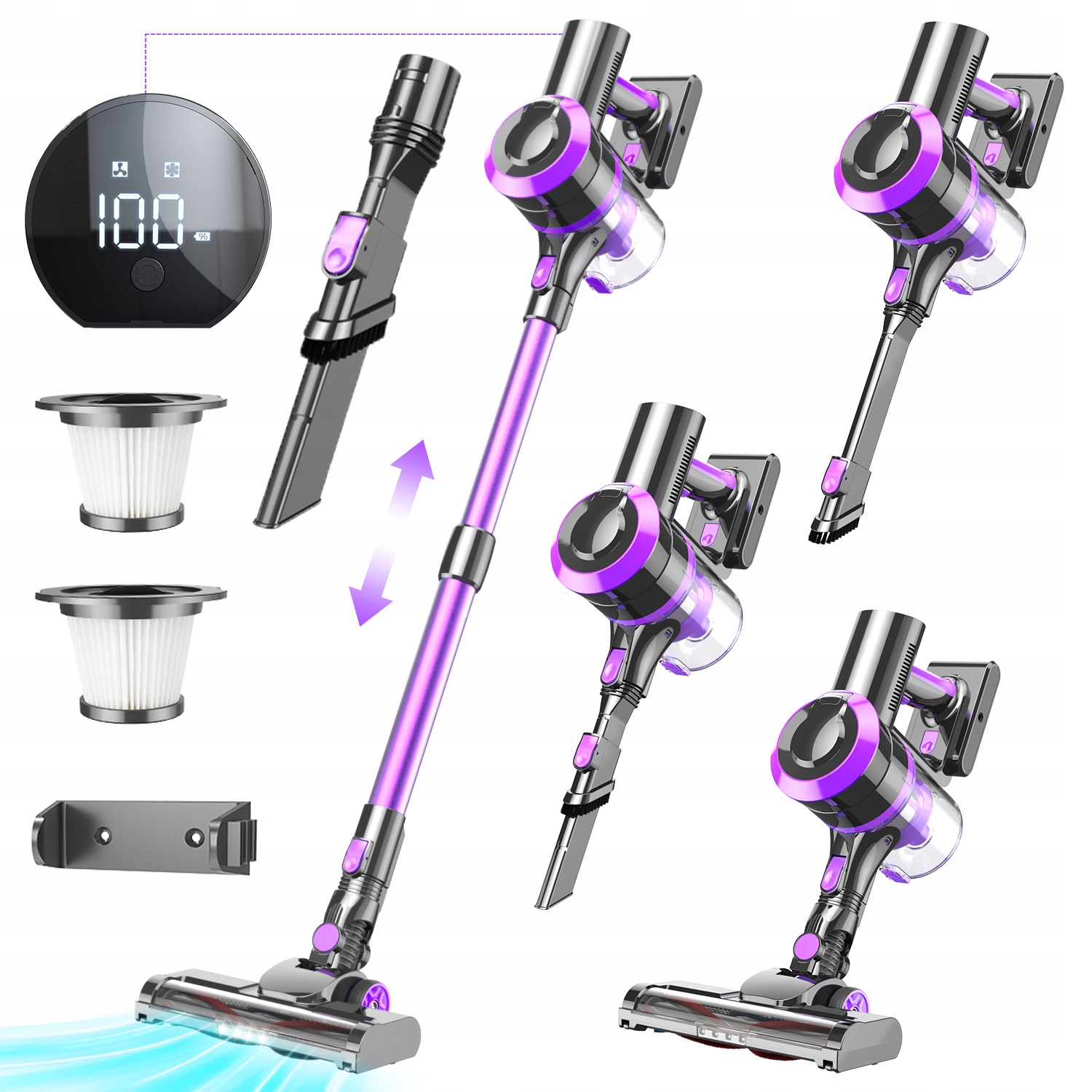 Odkurzacz Pionowy Bezprzewodowy Ręczny Bezworkowy 4W1 400W Do Domu