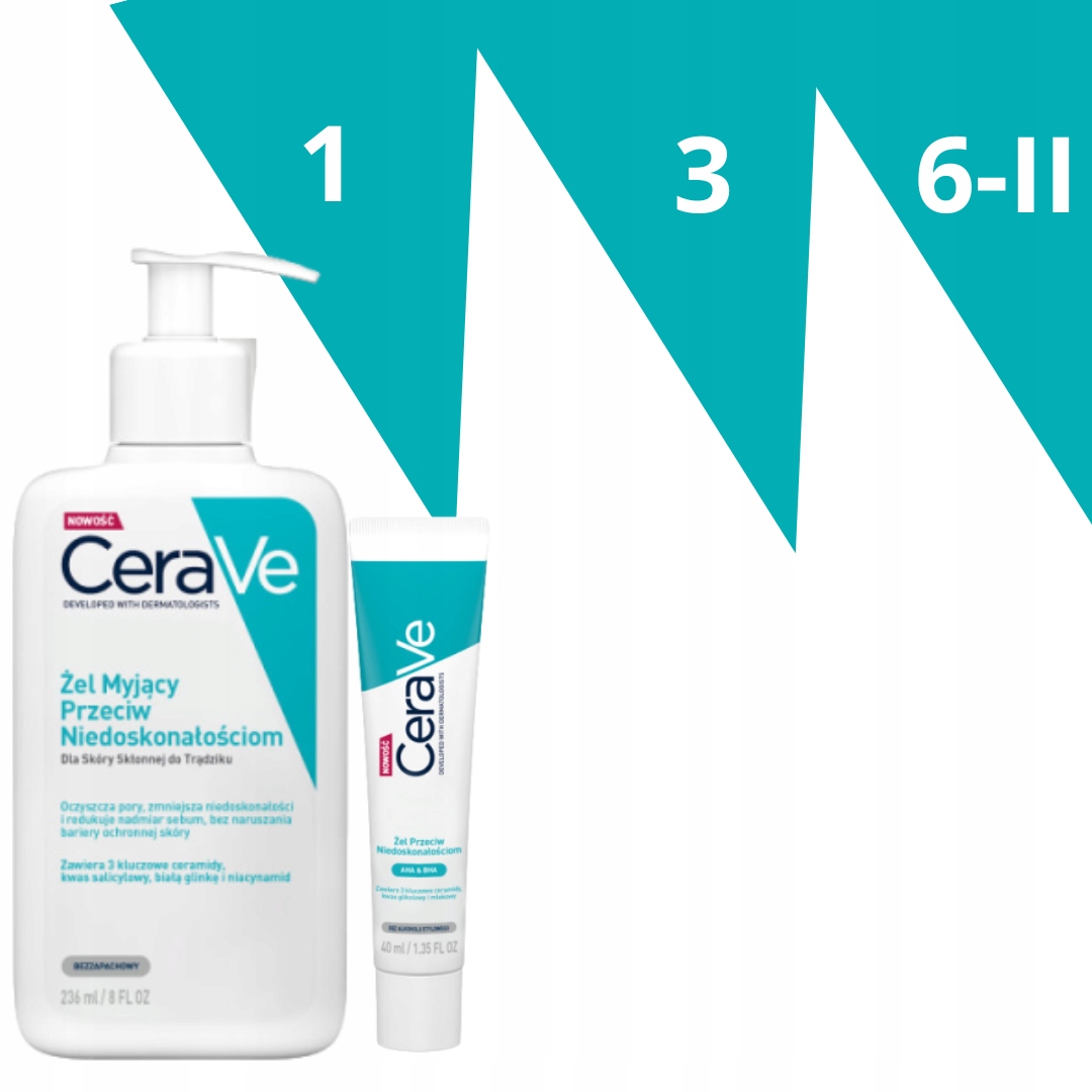 CeraVe Zestaw Przeciw Niedoskonałościom Żel 2szt
