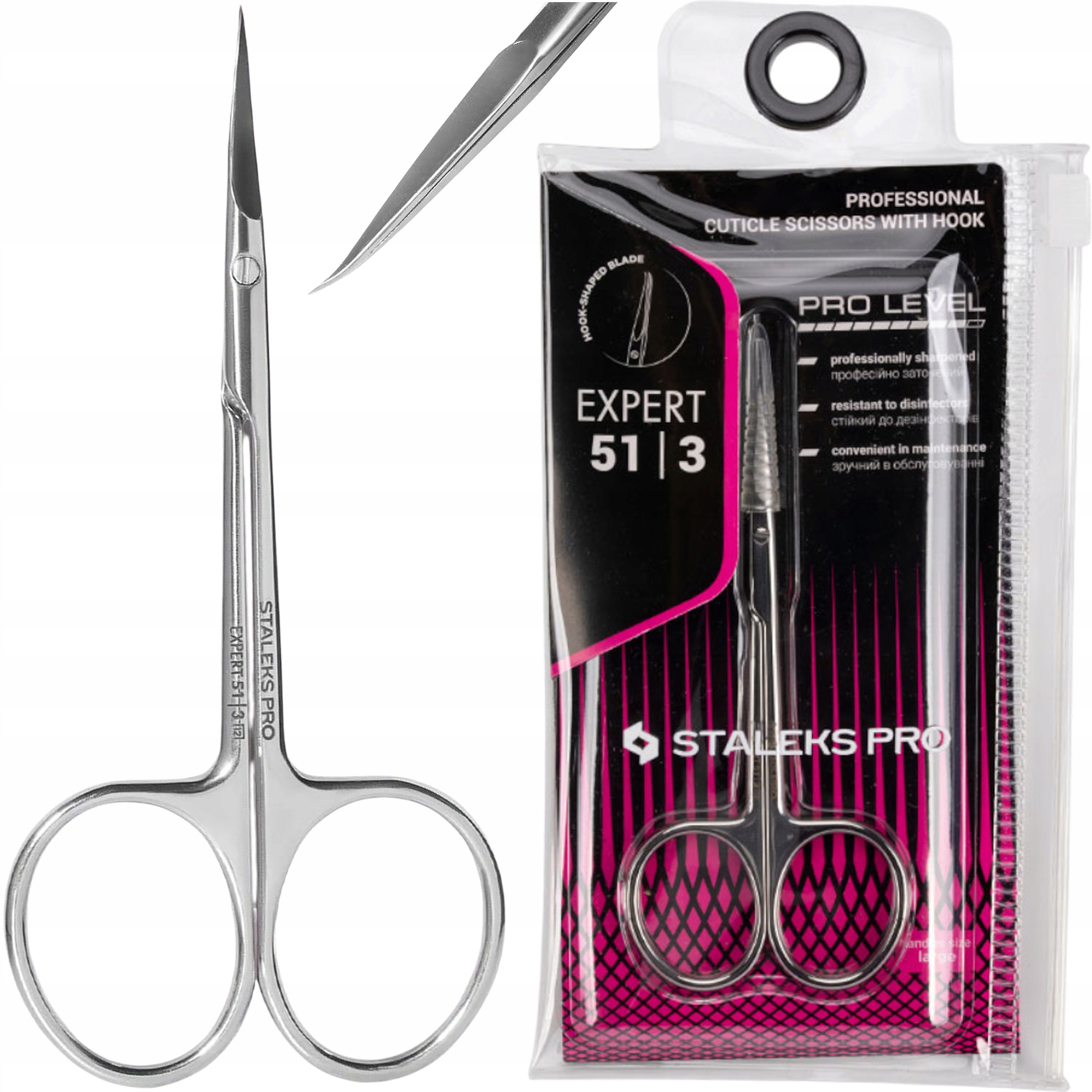 Přesné nůžky na nehty Staleks Expert 51 Type 3, zahnuté