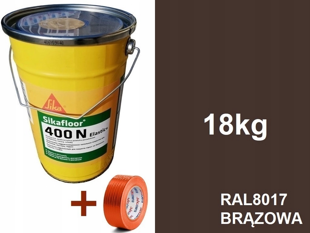 18kg Sika 400N Żywica Posadzka jak Guma na Taras farba na Beton Brązowa