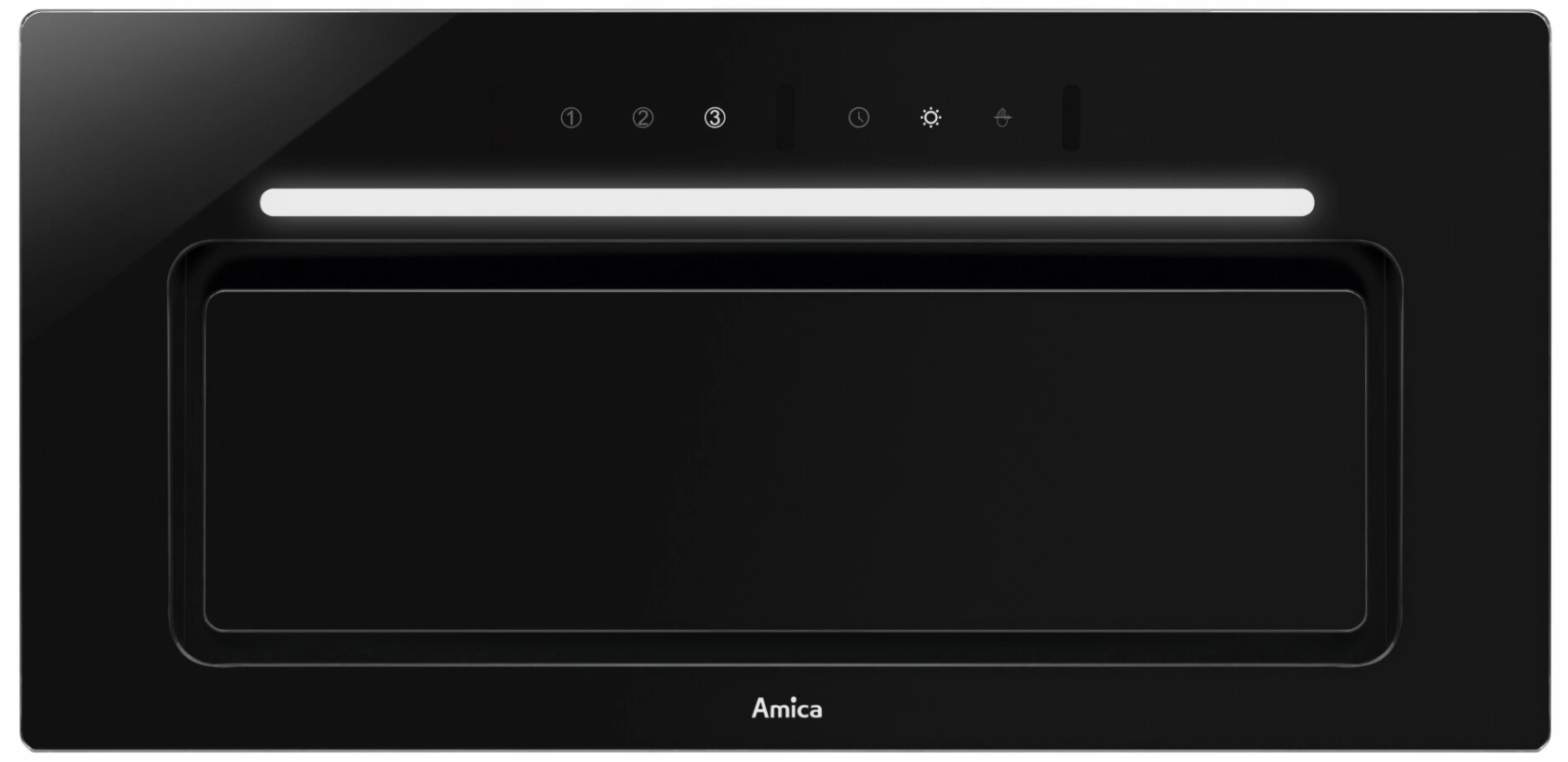 Okap kuchenny Amica Omp 6555BG Czarne szkło Led
