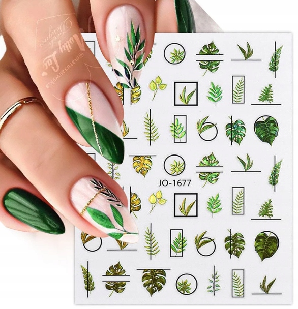 NAKLEJKI NA PAZNOKCIE SAMOPRZYLEPNE LIŚCIE JO-1677