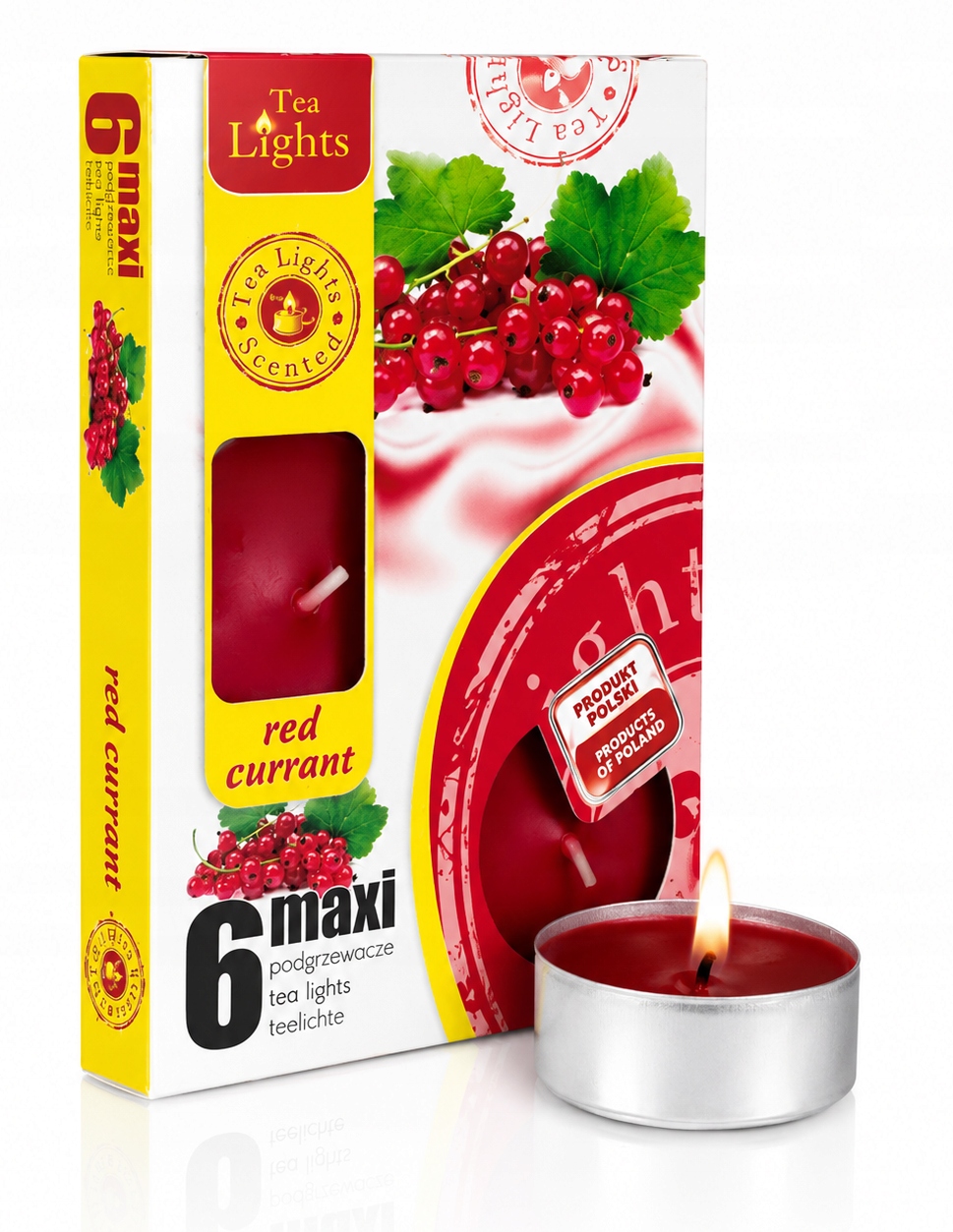 Podgrzewacze zapachowe MAXI 6 szt. tealighty,RED CURRANT