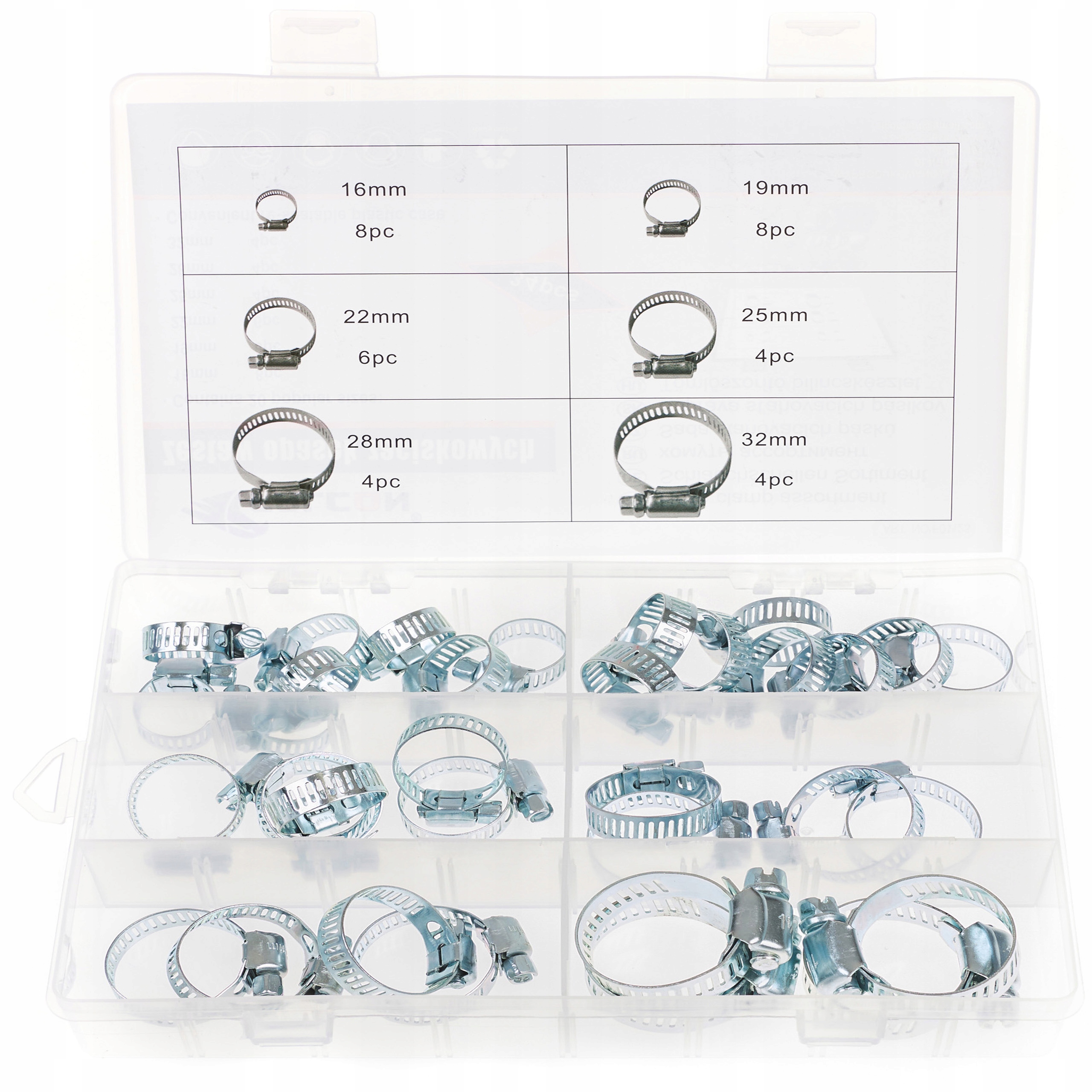 METALOWE OPASKI ZACISKOWE ŚLIMAKOWE OBEJMA 34 SZT.