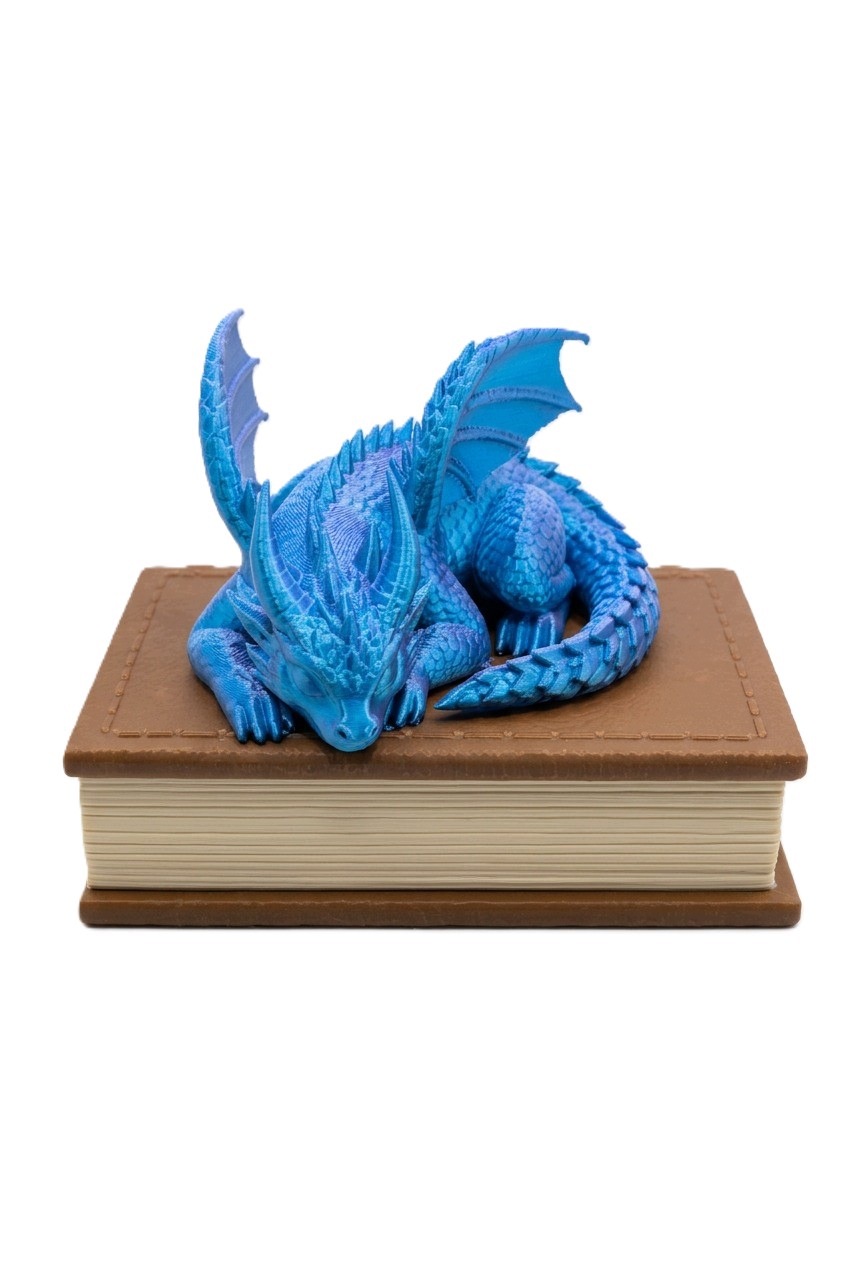 Krabička Kniha Se Spícím Drakem Na Šperky Dárek Fantasy 3D