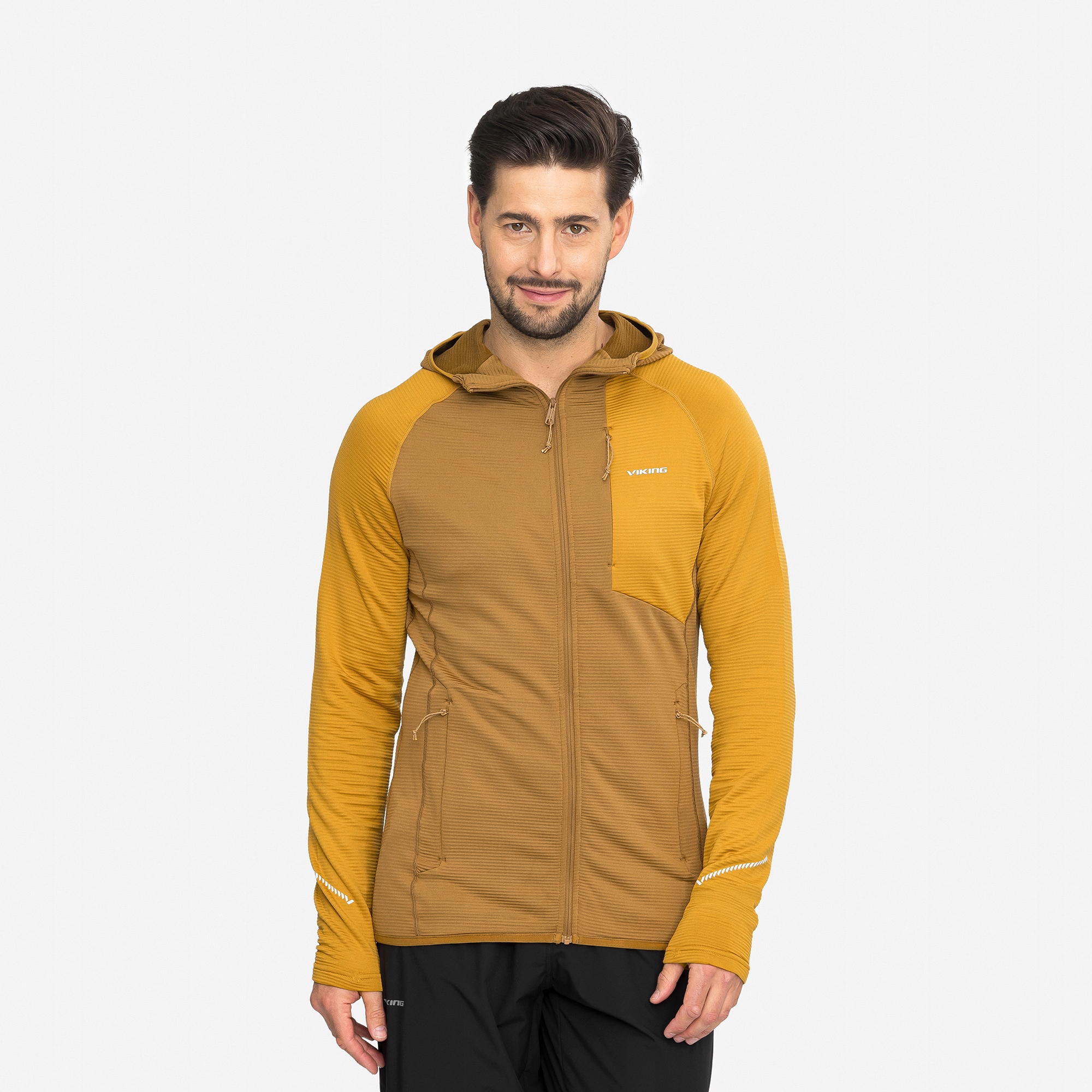 Bluza męska rozpinana z kapturem Viking Birger musztardowa rozmiar XL