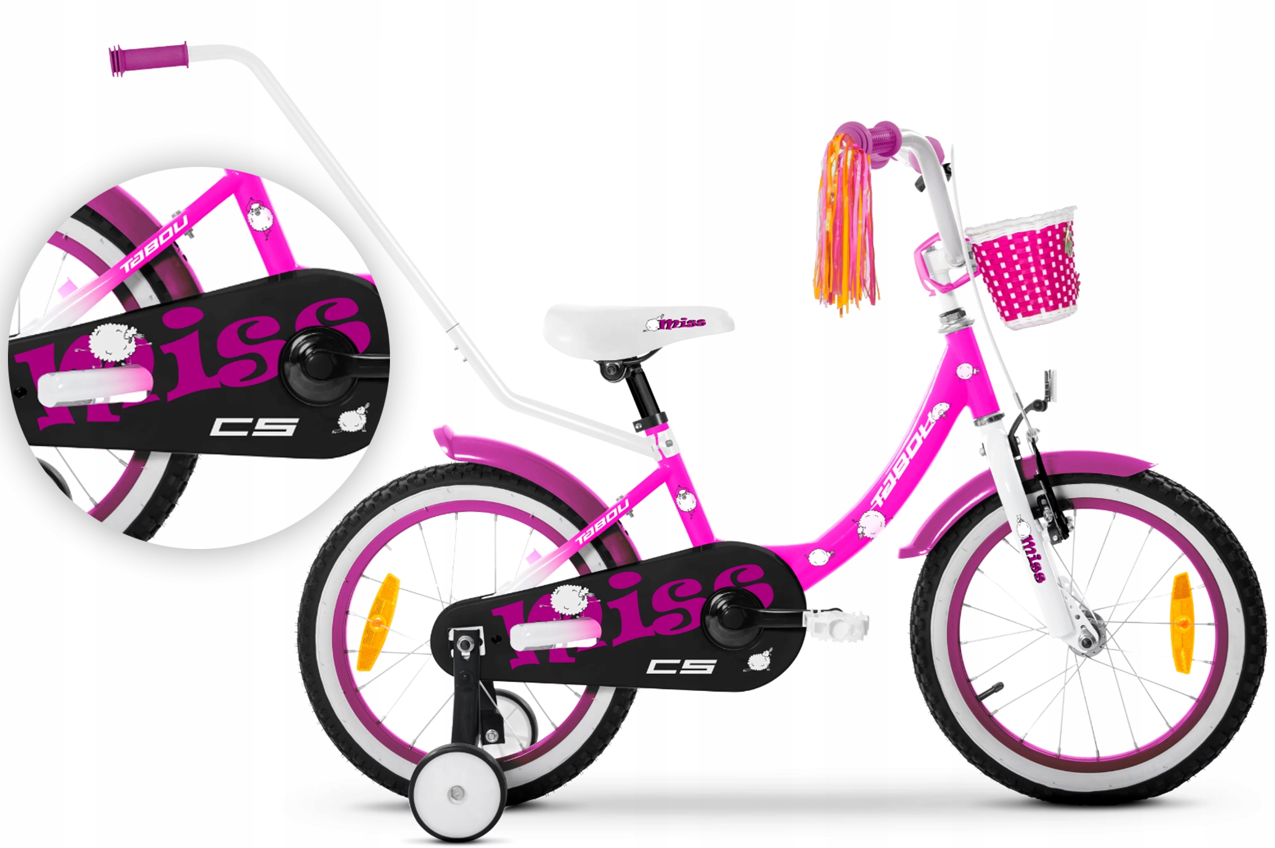 Rower dziecięcy 18" Tabou Miss Cs Alu różowy biały R26