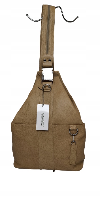 Batoh Kožený Dámský Verso 2000-A0POA Světle Hnědý