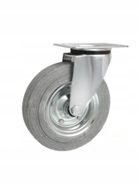 Kovovo-gumové kolo o průměru 200 mm, v otočném pouzdře, nešpinící pneumatika