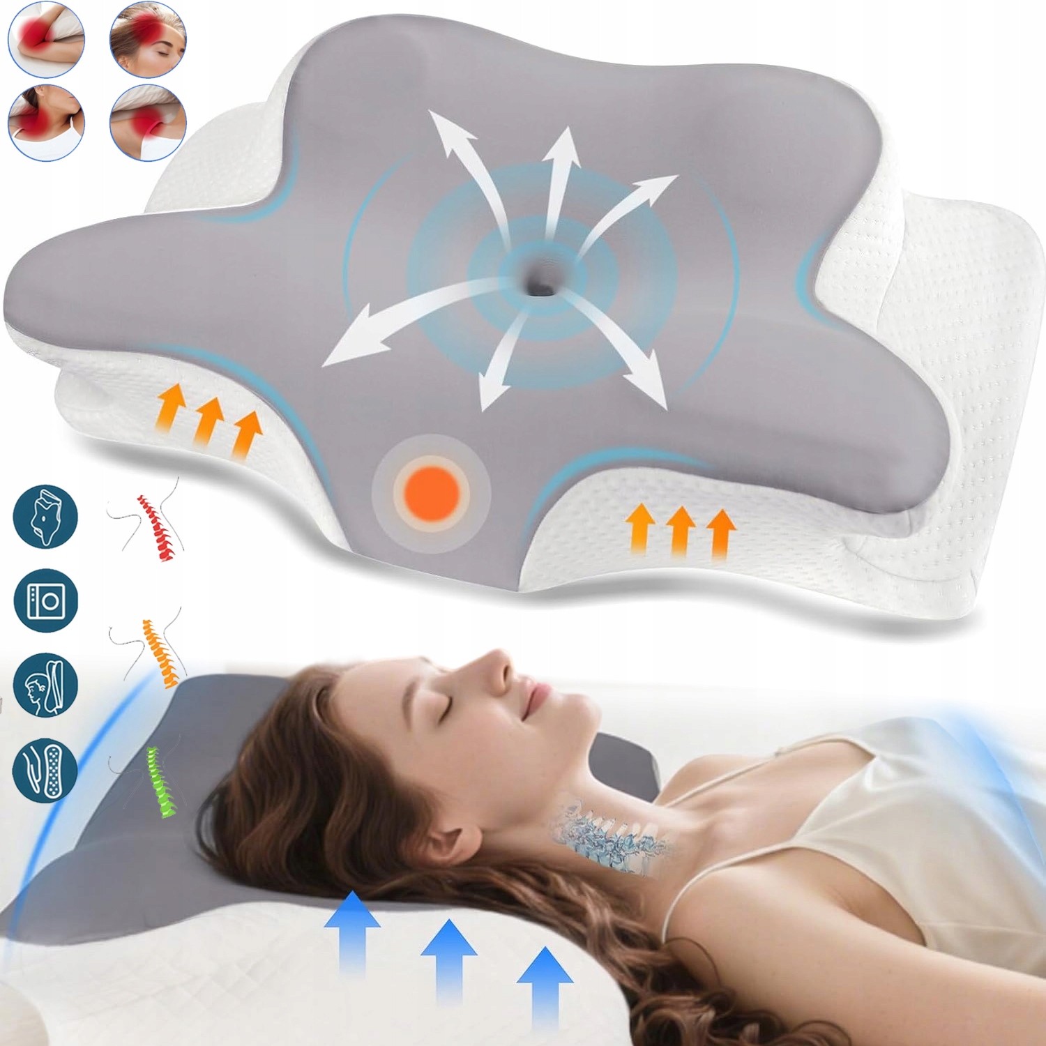 Poduszka Pod Szyję Szyjną Ortopedyczna Poduszka Pod Głowę Z Pianki Memory