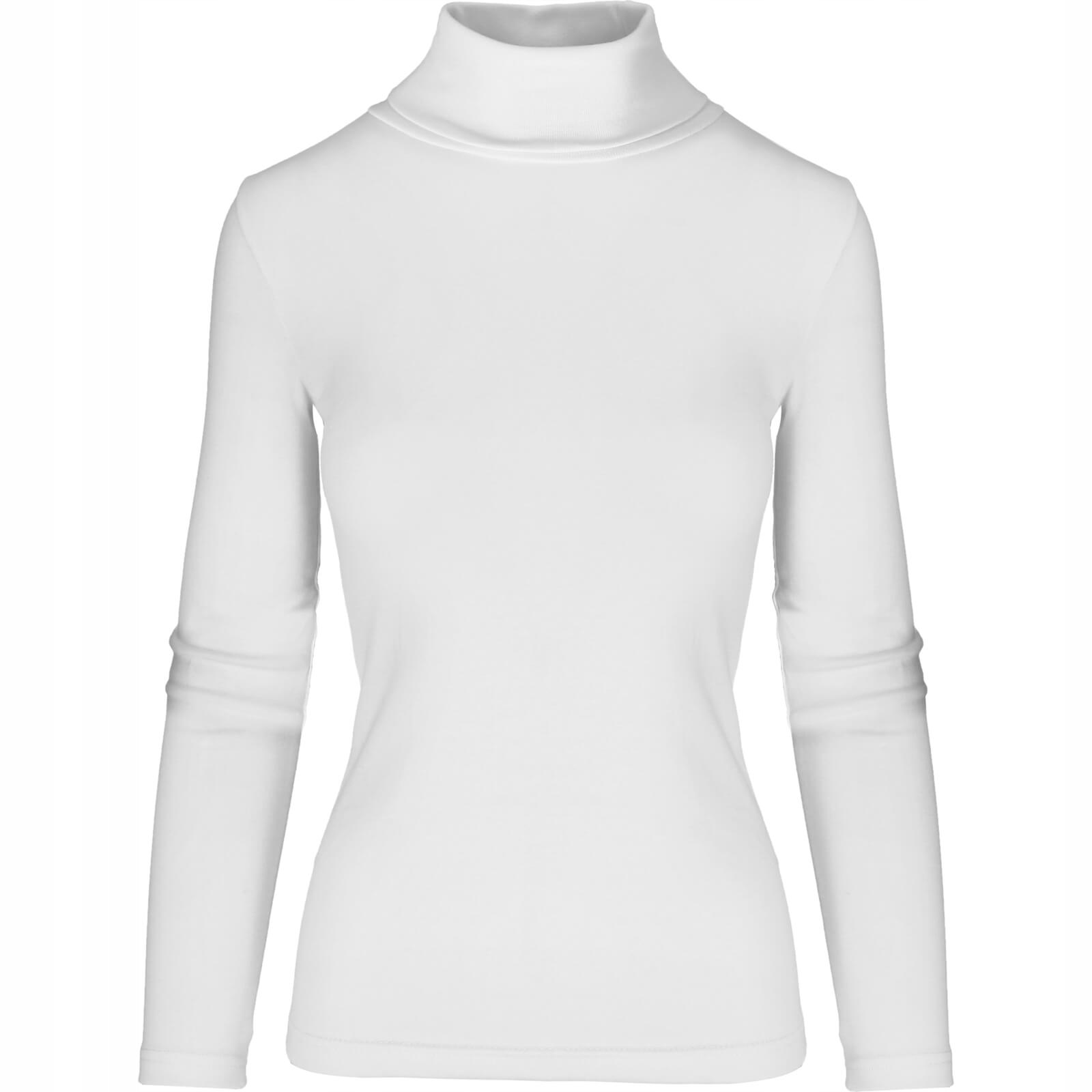 Golf Damski Cienki Elastyczny Sweter biały 2XL Wzór dominujący bez wzoru