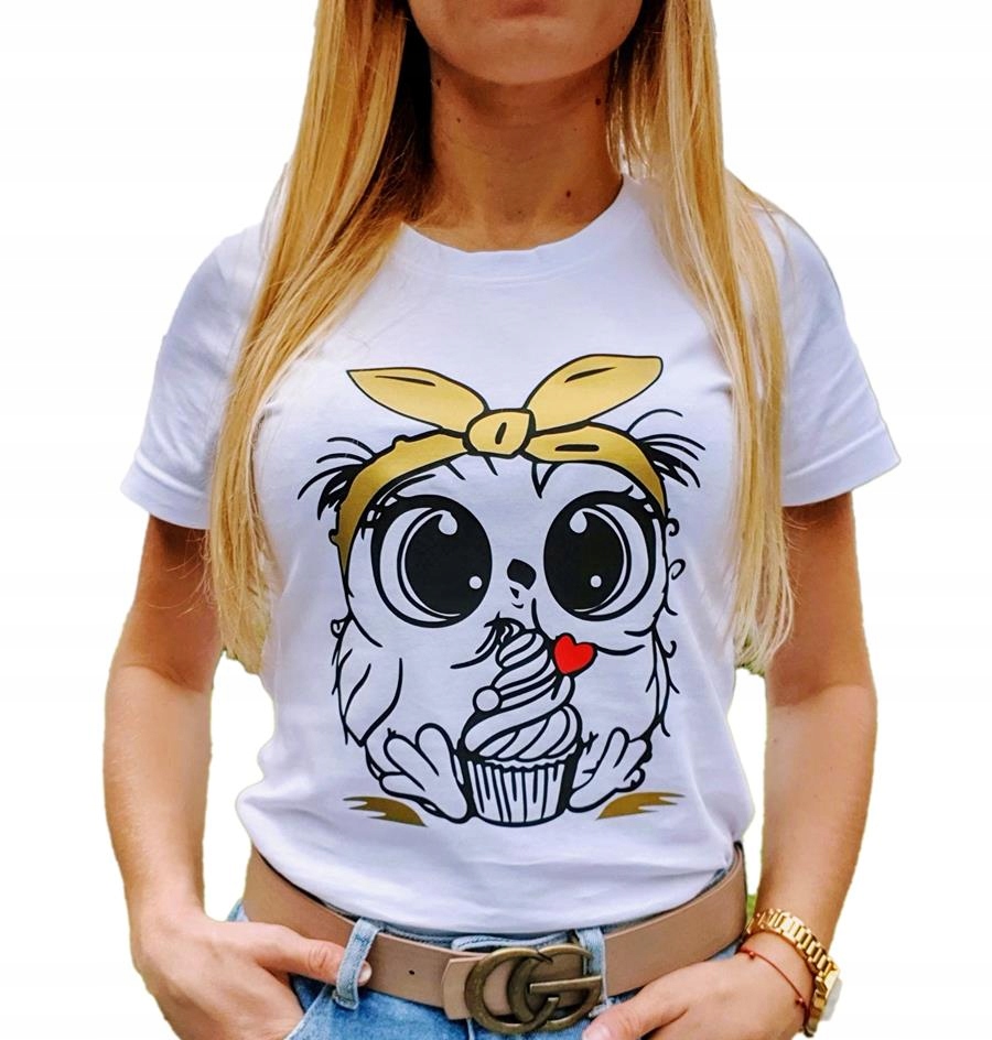 

Koszulka damska Sowa nadruk biała S