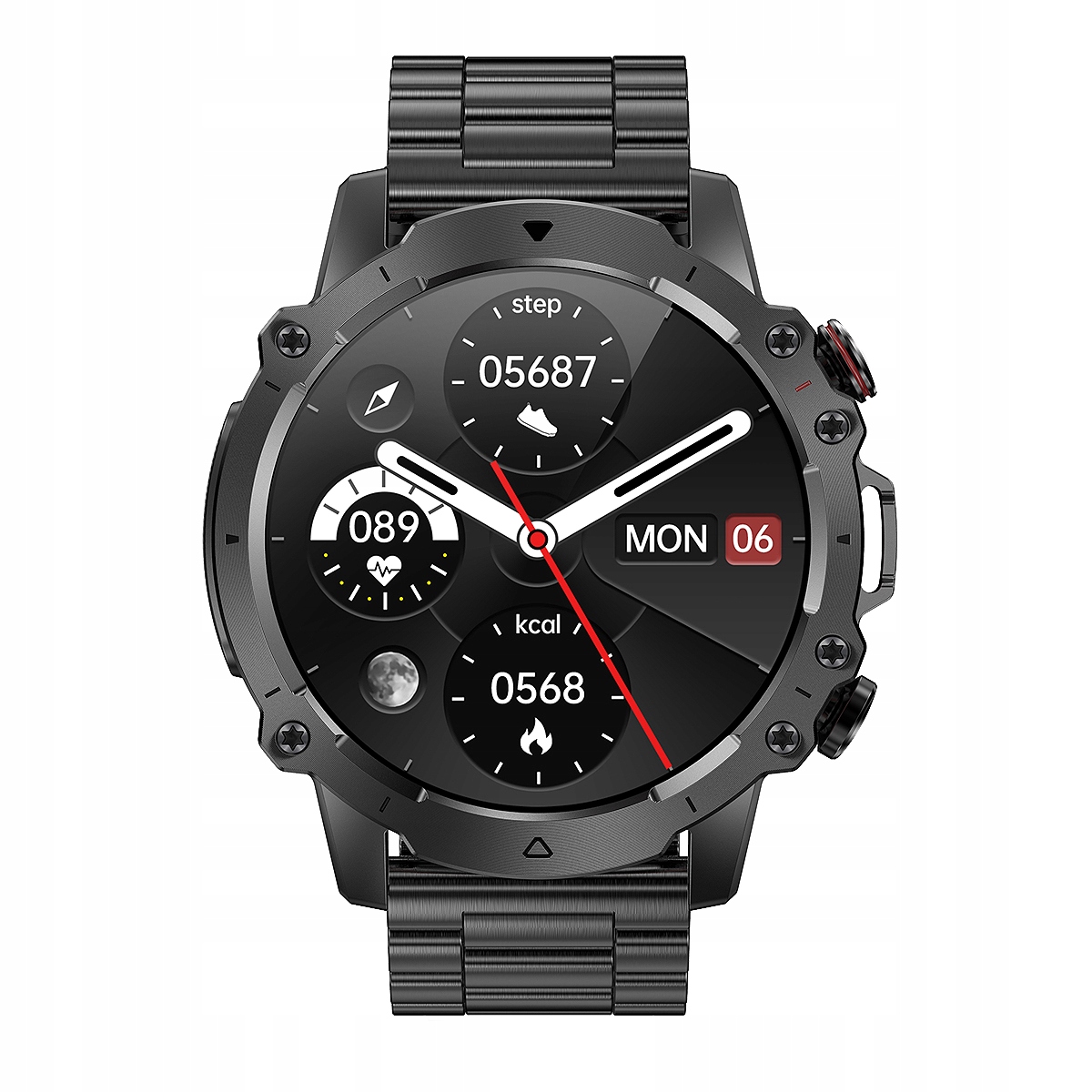 SMARTWATCH ZEGAREK MĘSKI MENU PL ROZMOWY SMART WATCH WODOODPORNY + GRATIS Transmisja danych brak