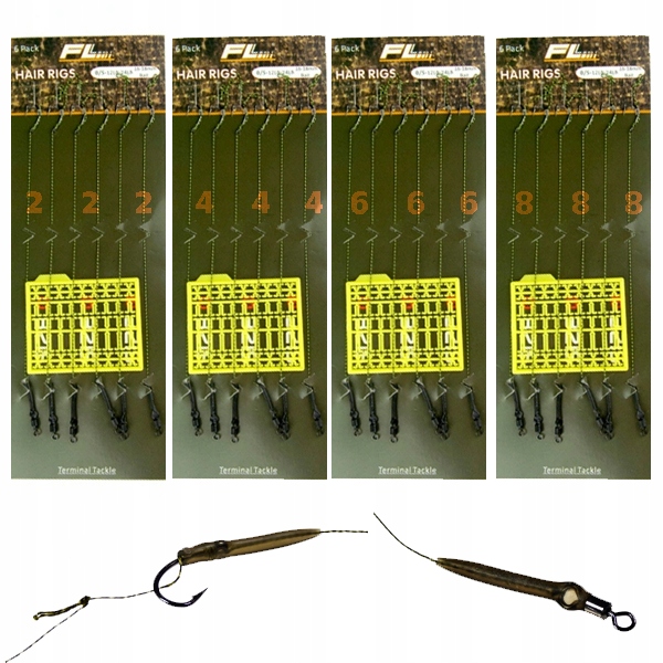 

Zestaw Przypon Karpiowych 24szt z włosem do metody