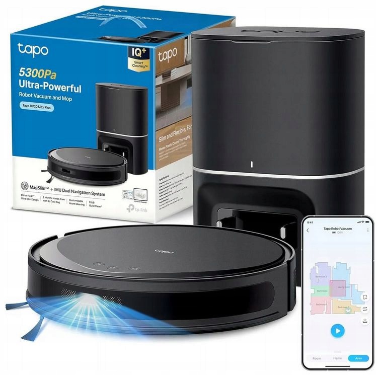 TP-Link Tapo RV20 Max Plus takarító robot 3l Slim LiDAR Mop állomással.