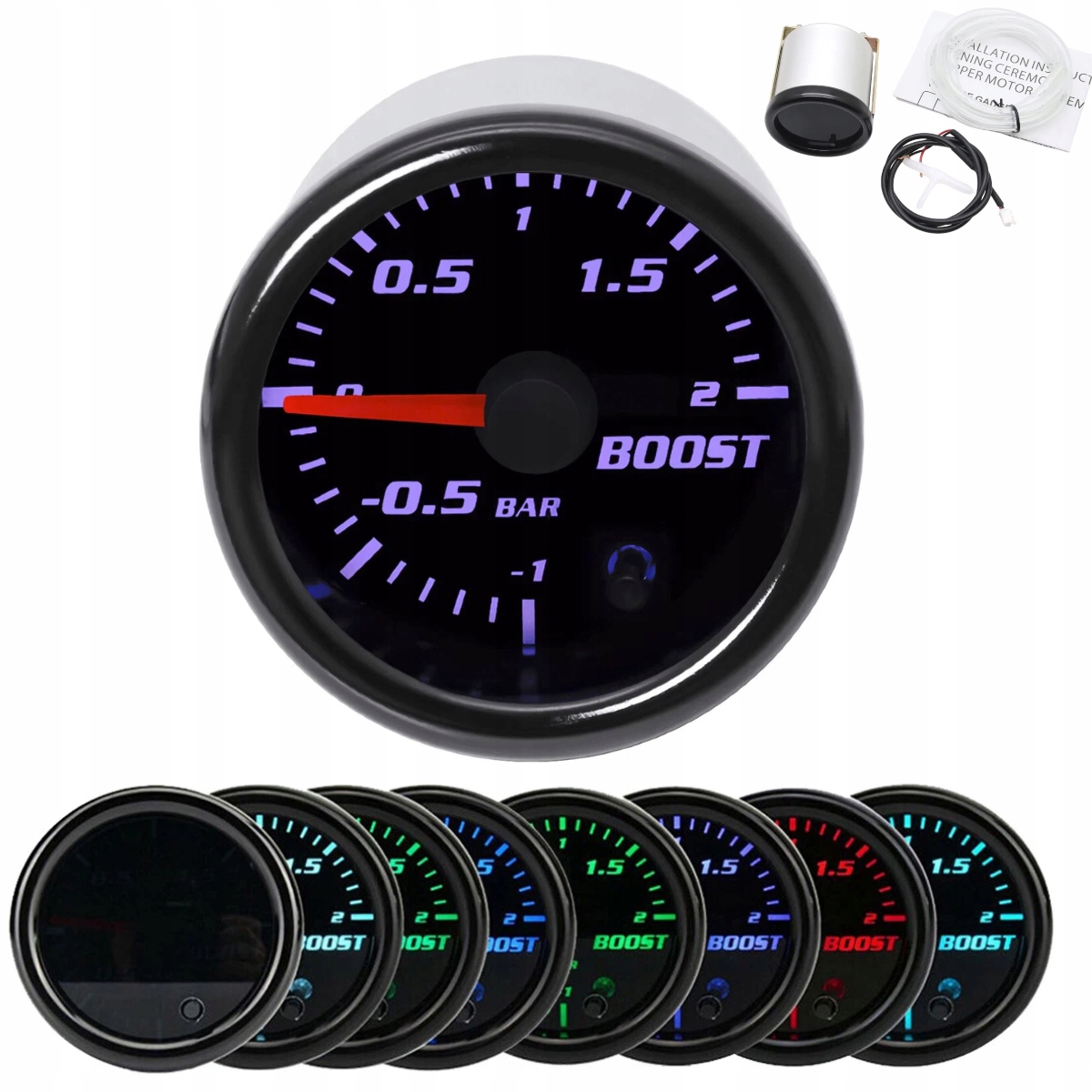 Turbo Hodiny Nabíjení Indikátor Různé Barvy Hrnek 52 mm Hodiny