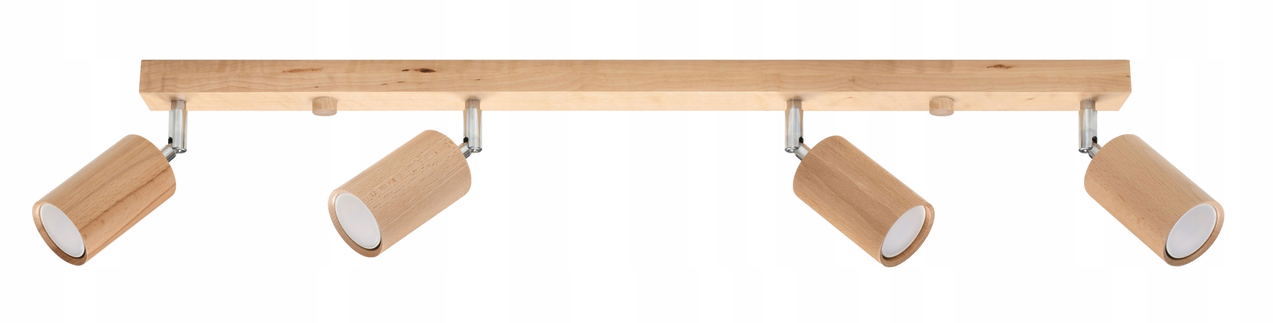 PLAFON LISTWA LAMPA TUBA BERG 4 NATURALNE DREWNO DĄB - regulacja klosza Zasilanie sieciowe