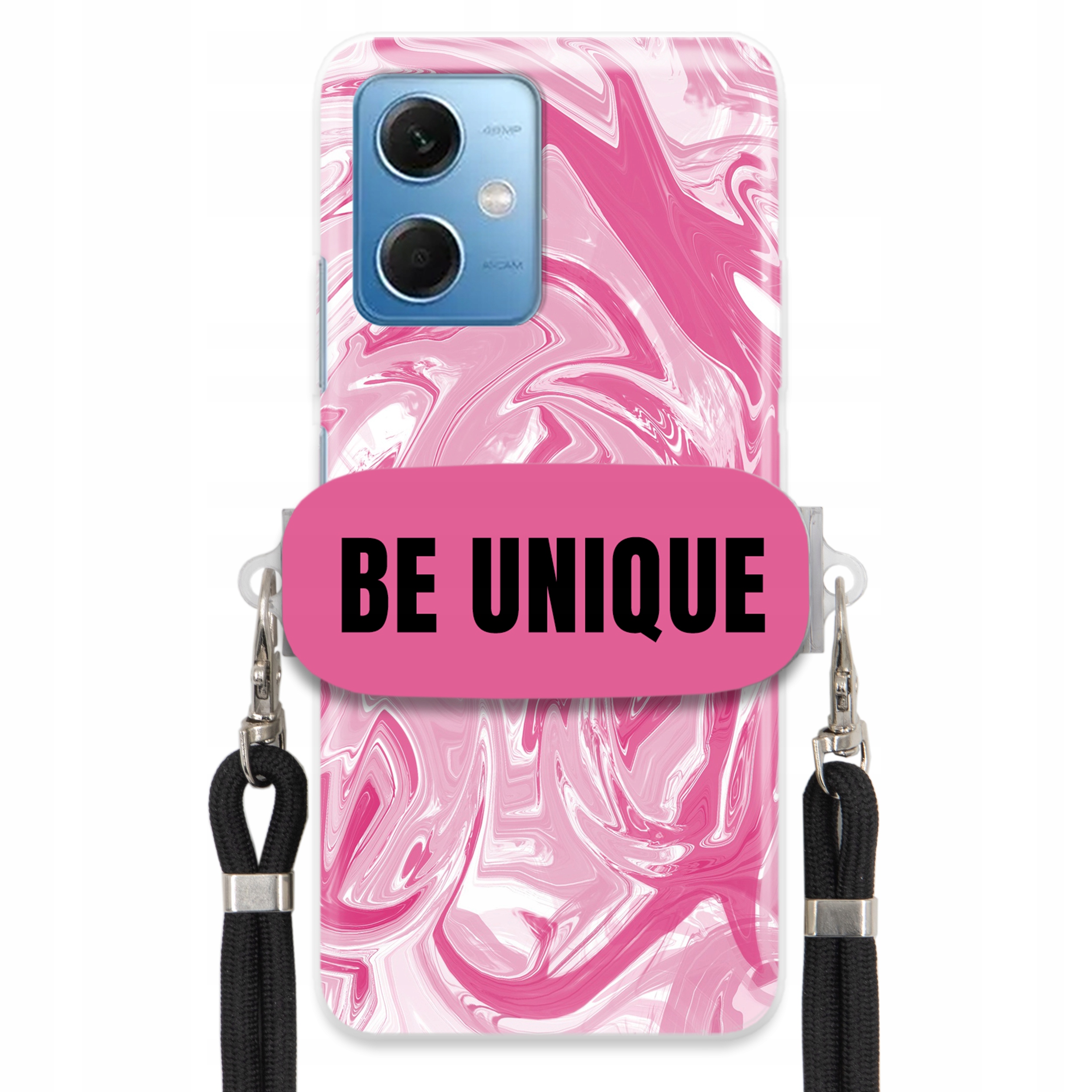 Puzdro pre Xiaomi Poco X5 Upevňovacia šnúra Čierna Ružová Mramor Be Unique