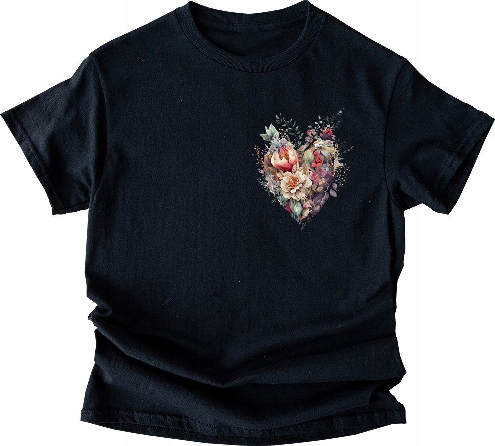 

koszulka damska nadruk serce w kwiaty b26 XXL/3XL
