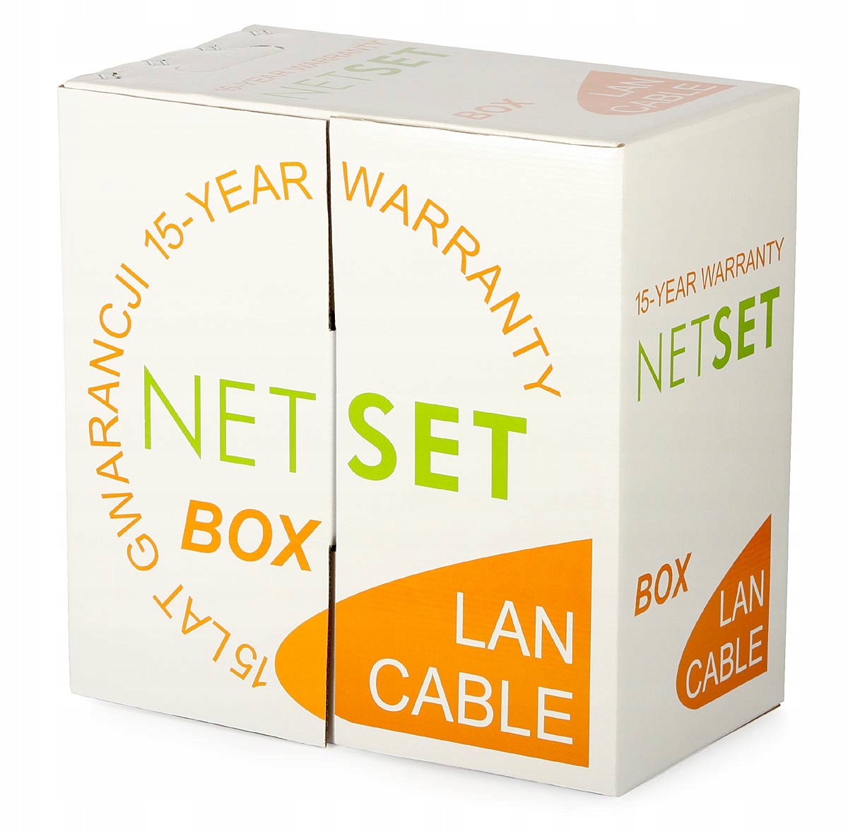 Netset Kabel skrętka drut U/utp cat.6 miedź 305m, 15 lat