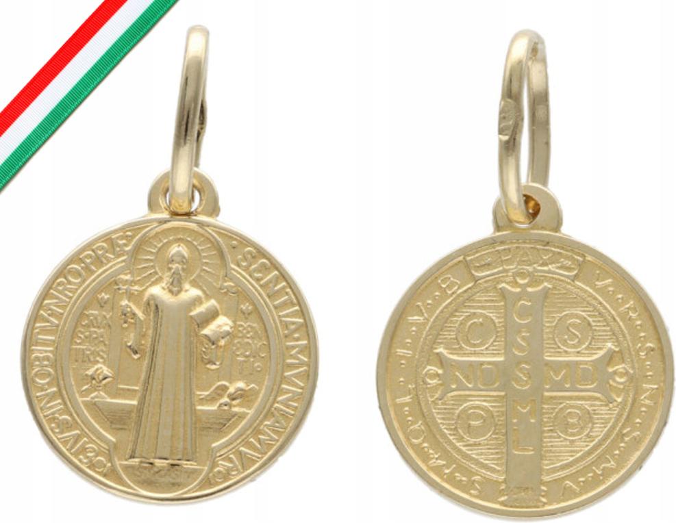 Zlatý medailonek 585 Křest škapulíř Ježíš 1,6g Svaté Přijímání Svatá památka 14K