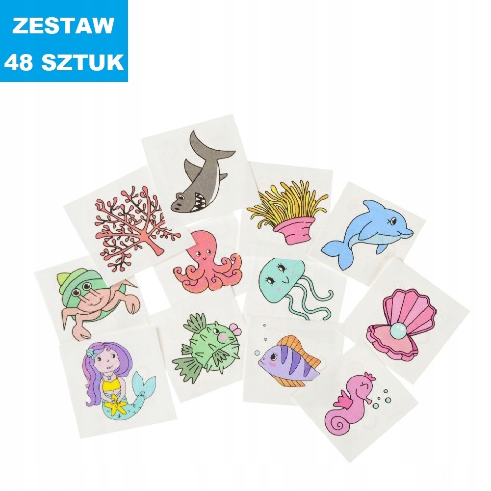 

Tatuaż Wodny "zwierzątka-morskie" 48 s
