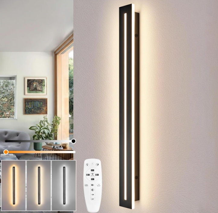 Led nástěnné svítidlo 15 W, stmívatelné, 60 cm, pro vnitřní použití, s dálkovým ovládáním