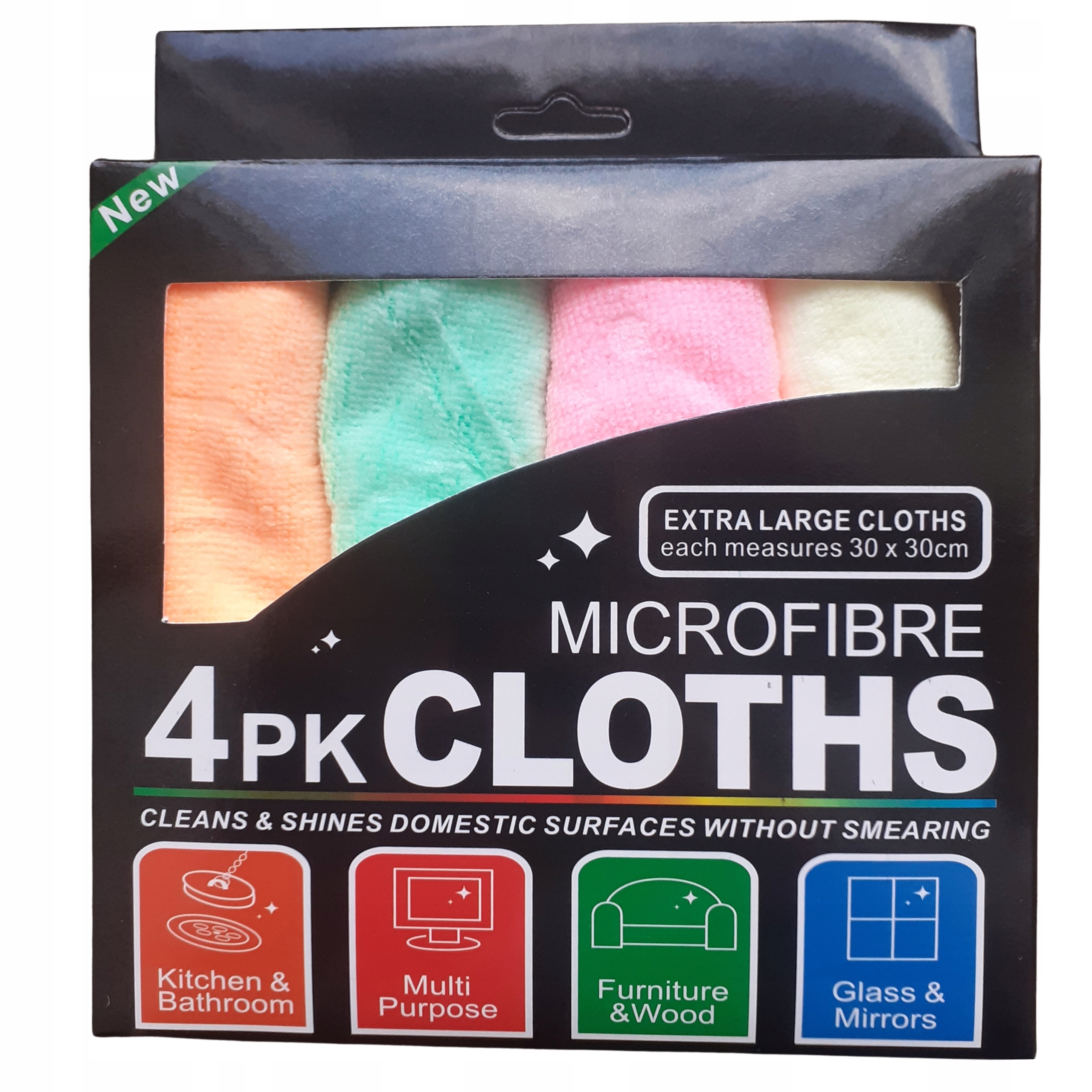 Ściereczka Z Mikrofibry Ścierka Ścierki Czyścik Miękka 30X30 Zestaw 4 Szt.