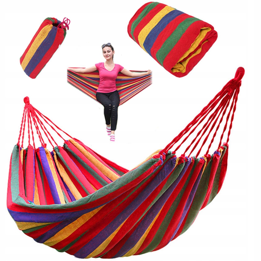 

Hamak Dwuosobowy Ogrodowy Wielokolorowy 280x150 CM