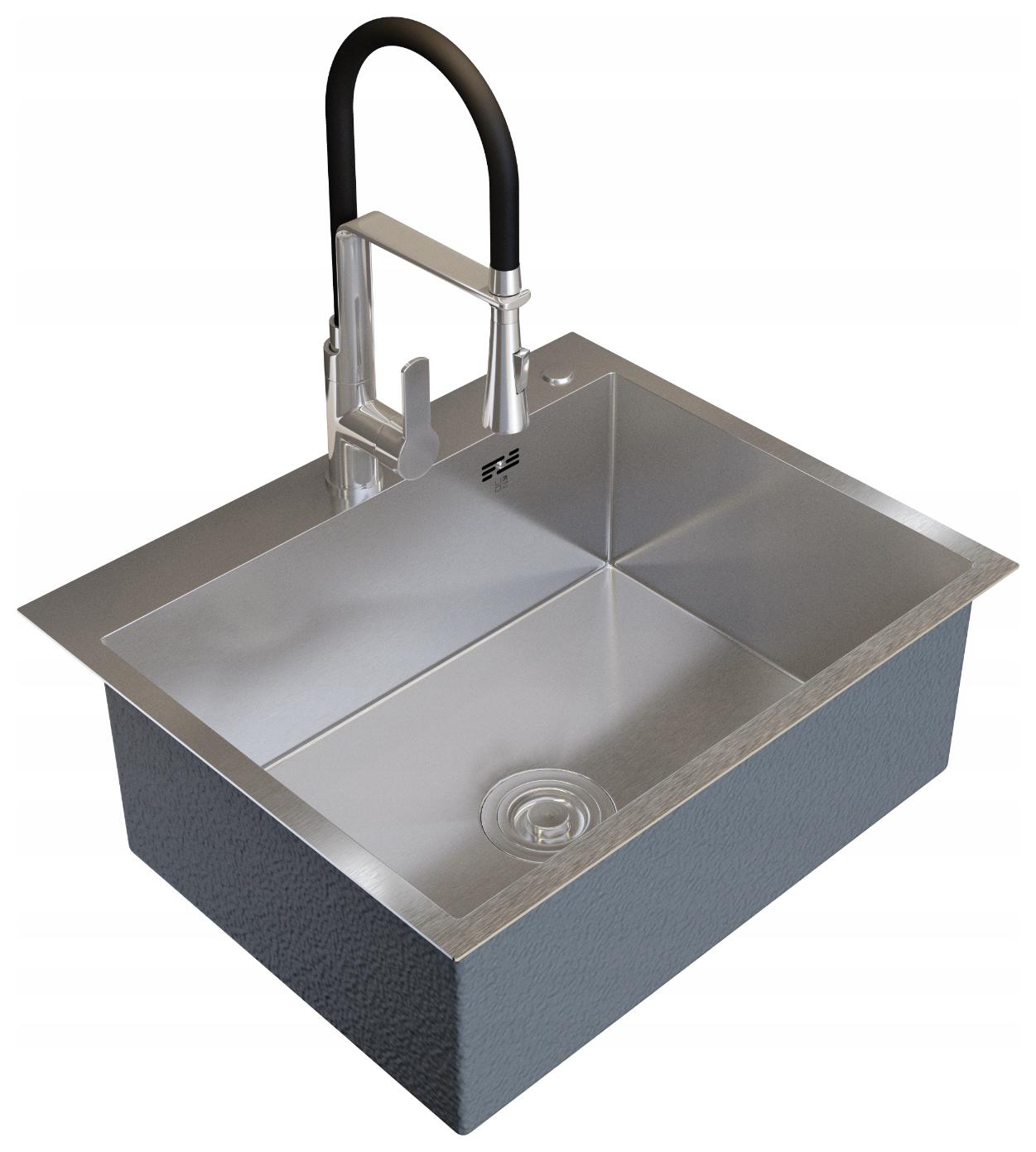 Dřez Ocelový 1-KOMOROVÝ 60x50 Baterie Nexo Chrom