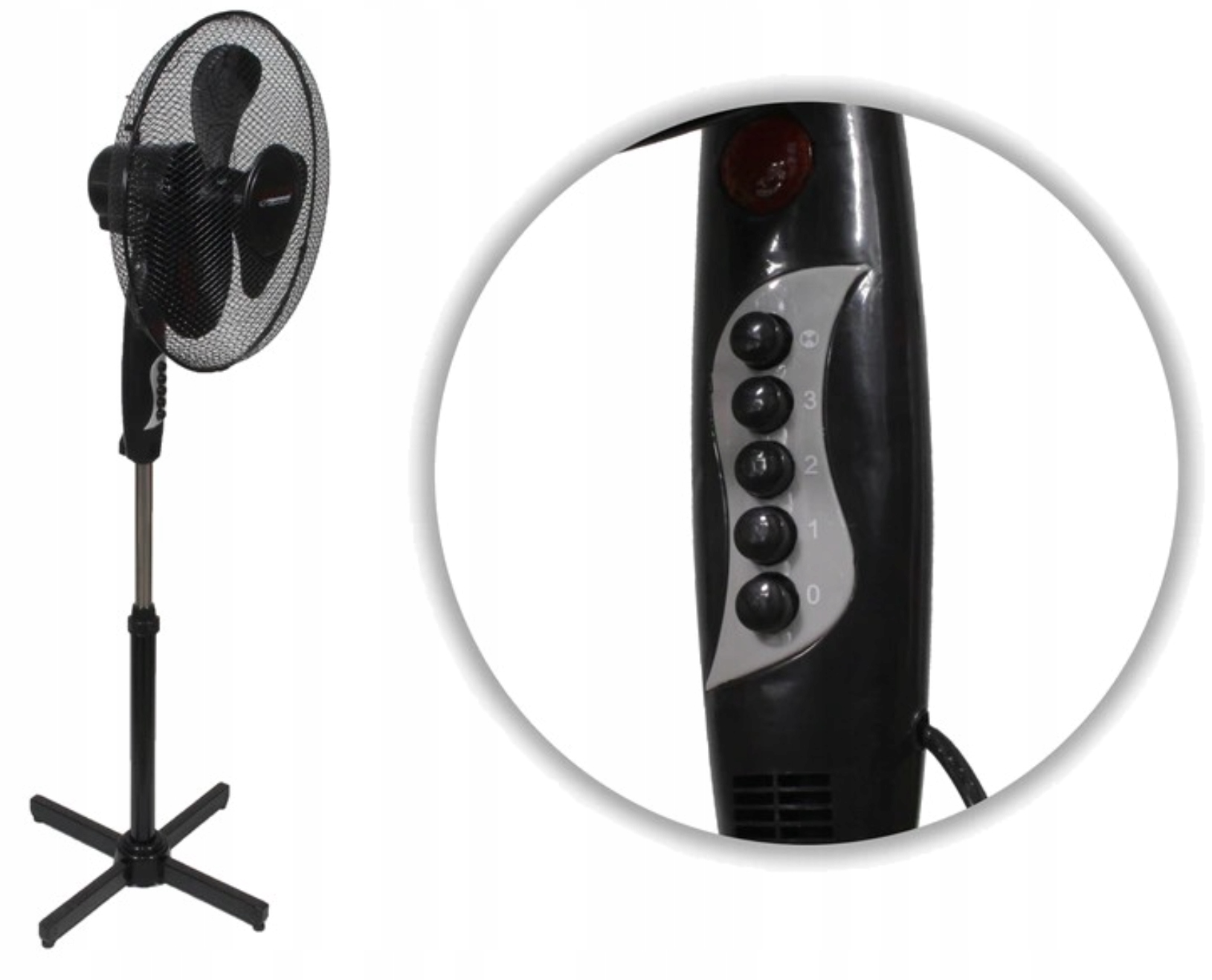 WENTYLATOR WIATRAK STOJĄCY PODŁOGOWY Cichy Mocny Liczba trybów prędkości 3