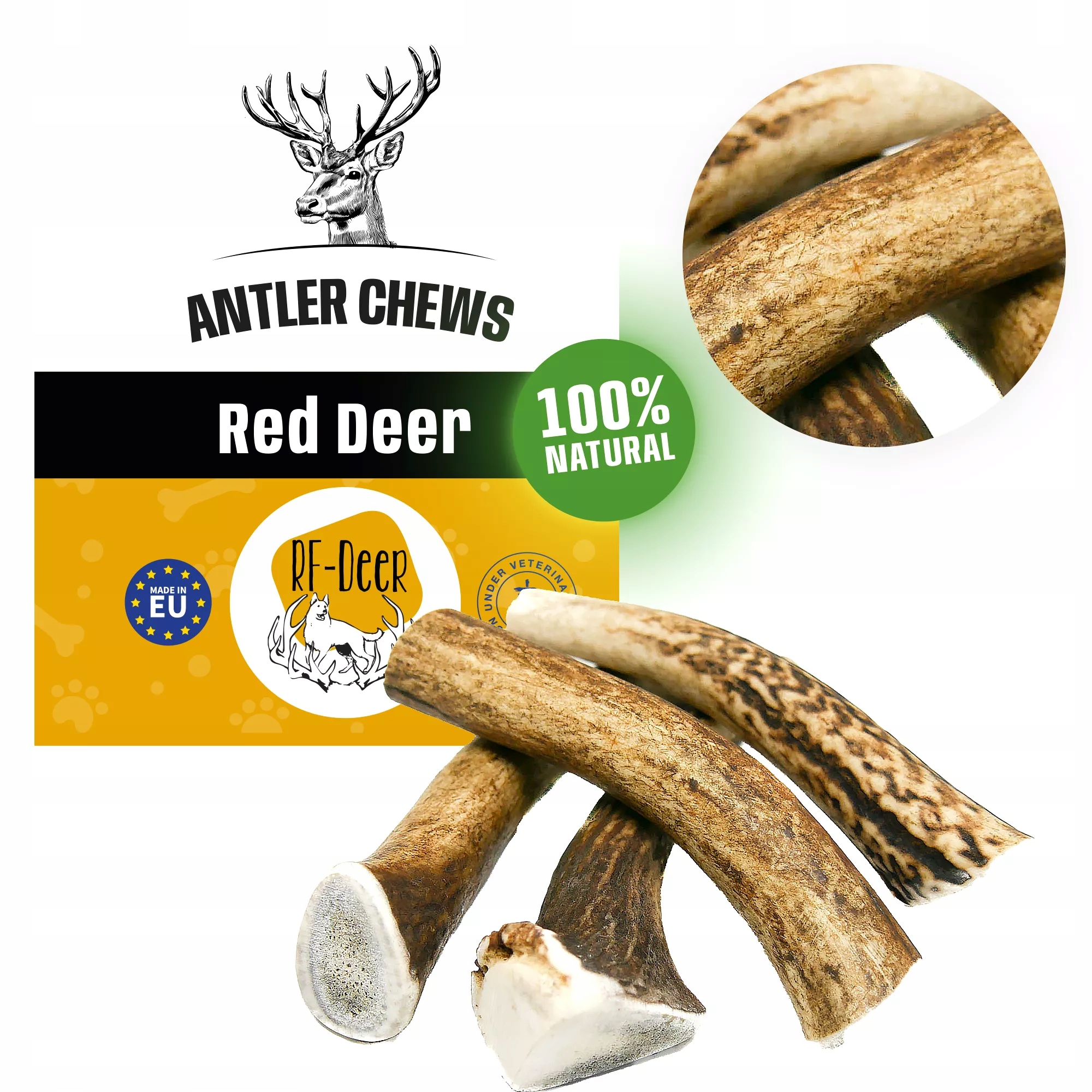 Levně RF-Deer Přírodní kousátko pro psy z jeleního paroží velikost XXL plus/jumbo Ha