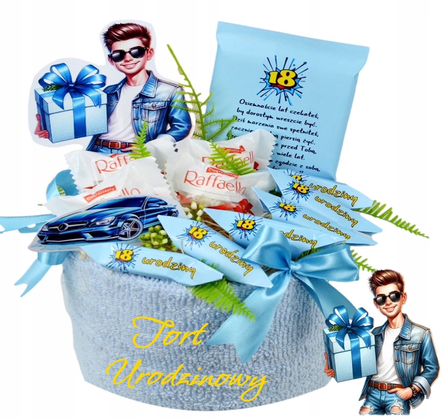 vtipný dárek k 18. narozeniny dort pro kluka dívky, dárkový koš