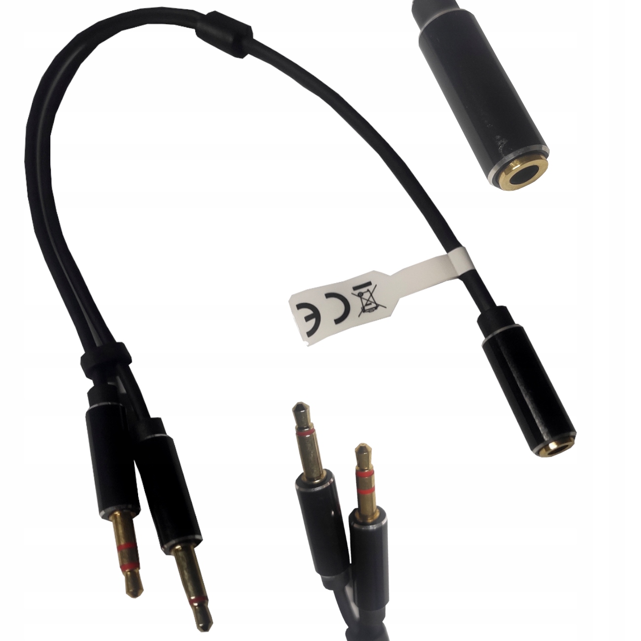 ADAPTER AUX 3,5 SŁUCHAWKI MIKROFON JACK 4 POLOWY