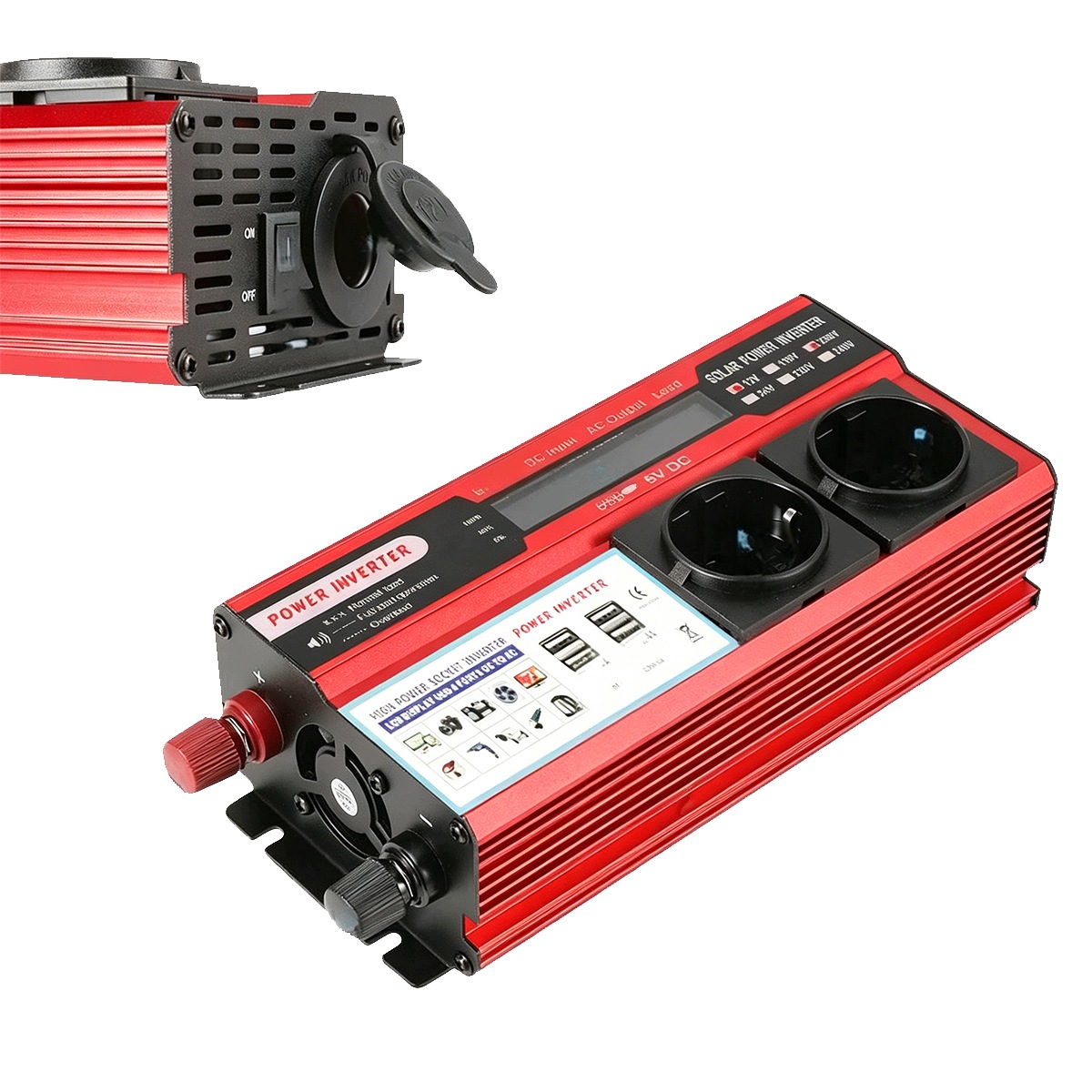 Przetwornica samochodowa 12V/230V 2000W czysty sinus