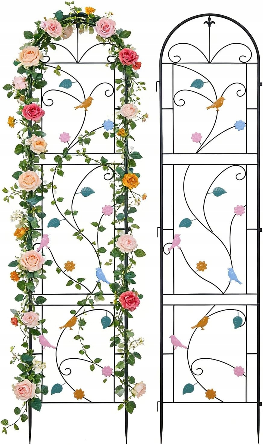 Kovová Pergola Na Popínavé Rostliny 220 CM Černá Mřížka
