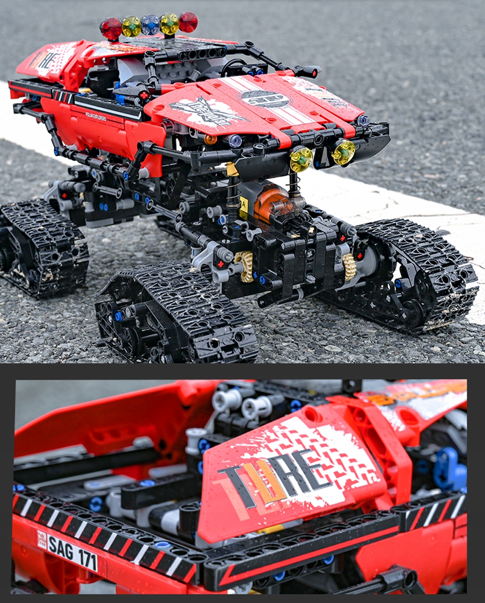 Mould King 18010 bloki 4x4 tālvadības bagiju 1381 elementi Kind komplekts