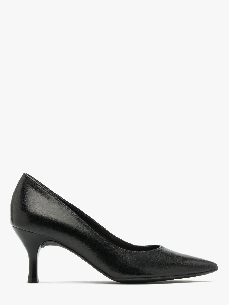Buty damskie na szpilce obcasie czarne skórzane 39