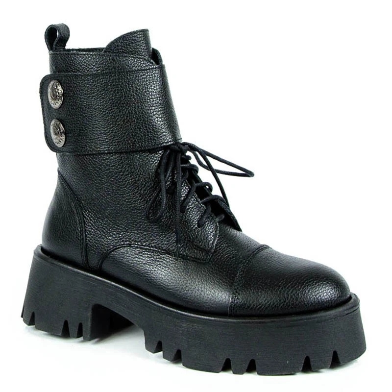 Lemar 60454 Kotníkové Boty Workery Kůže Lico Černé 40