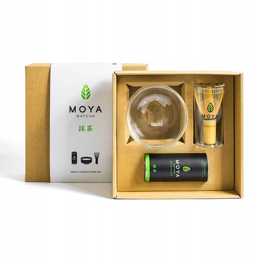 Levně Startovací matcha sada Moya Matcha Tradiční a skleněná šálek