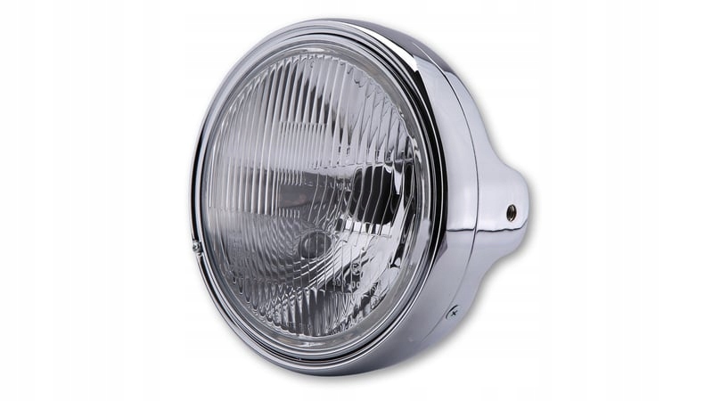 Shin Yo Ltd světlomet 7", H4 vložka, boční montáž, lesklá černá/chromová 22