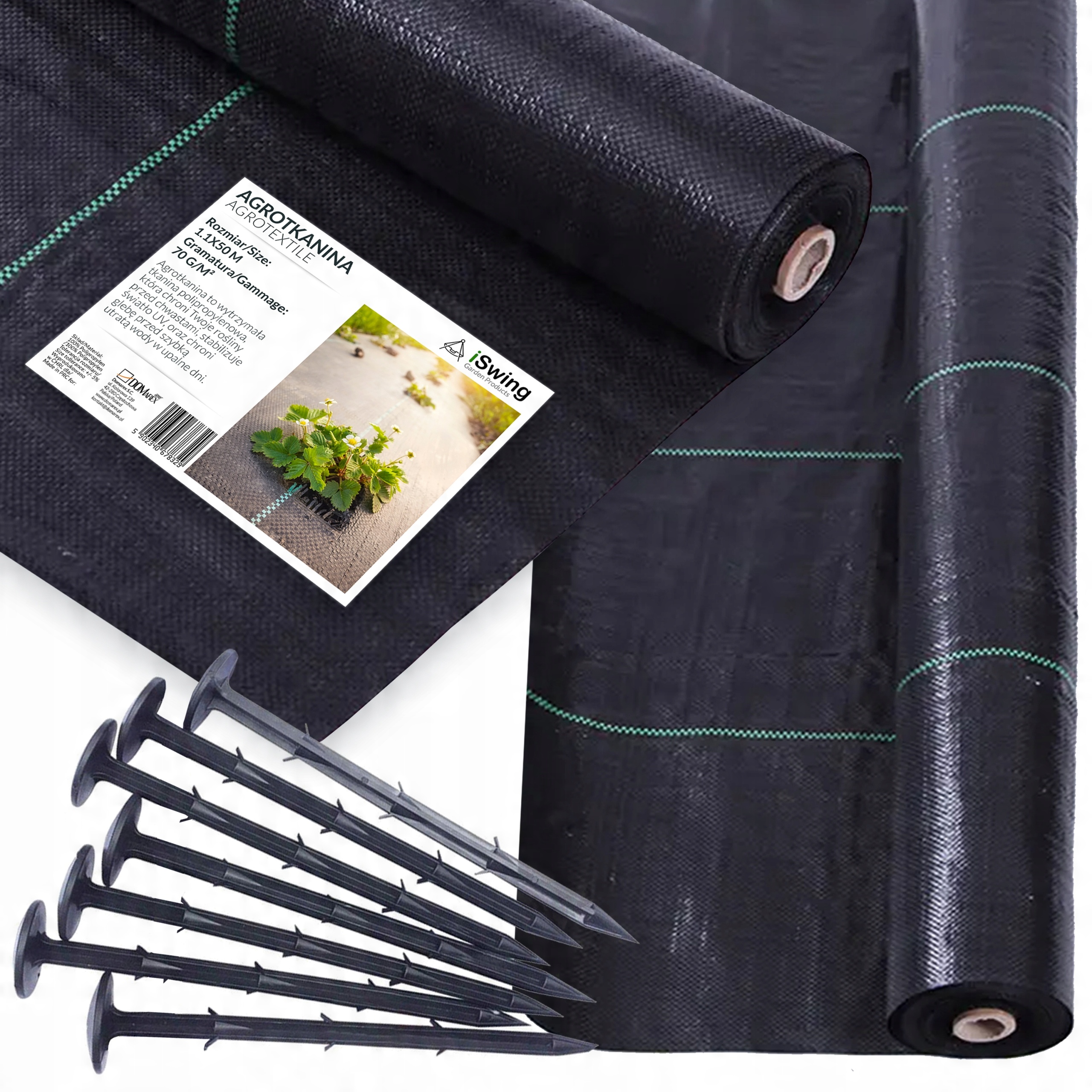 

Gruba Agrowłóknina Agrotkanina 1.1x50m 70g +kotwy