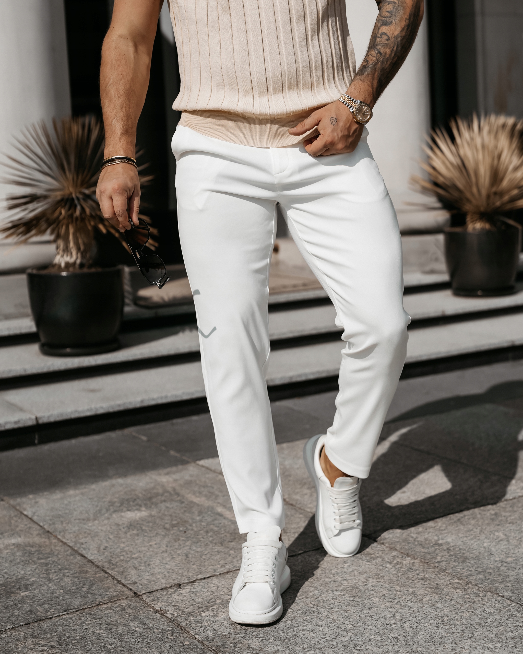 Olavoga Spodnie męskie Lorenzo 2026 Ecru 34 XL