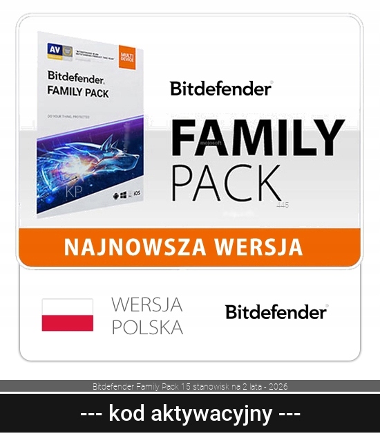 Bitdefender Family Pack 15 stanowisk na 2 lata - 2026